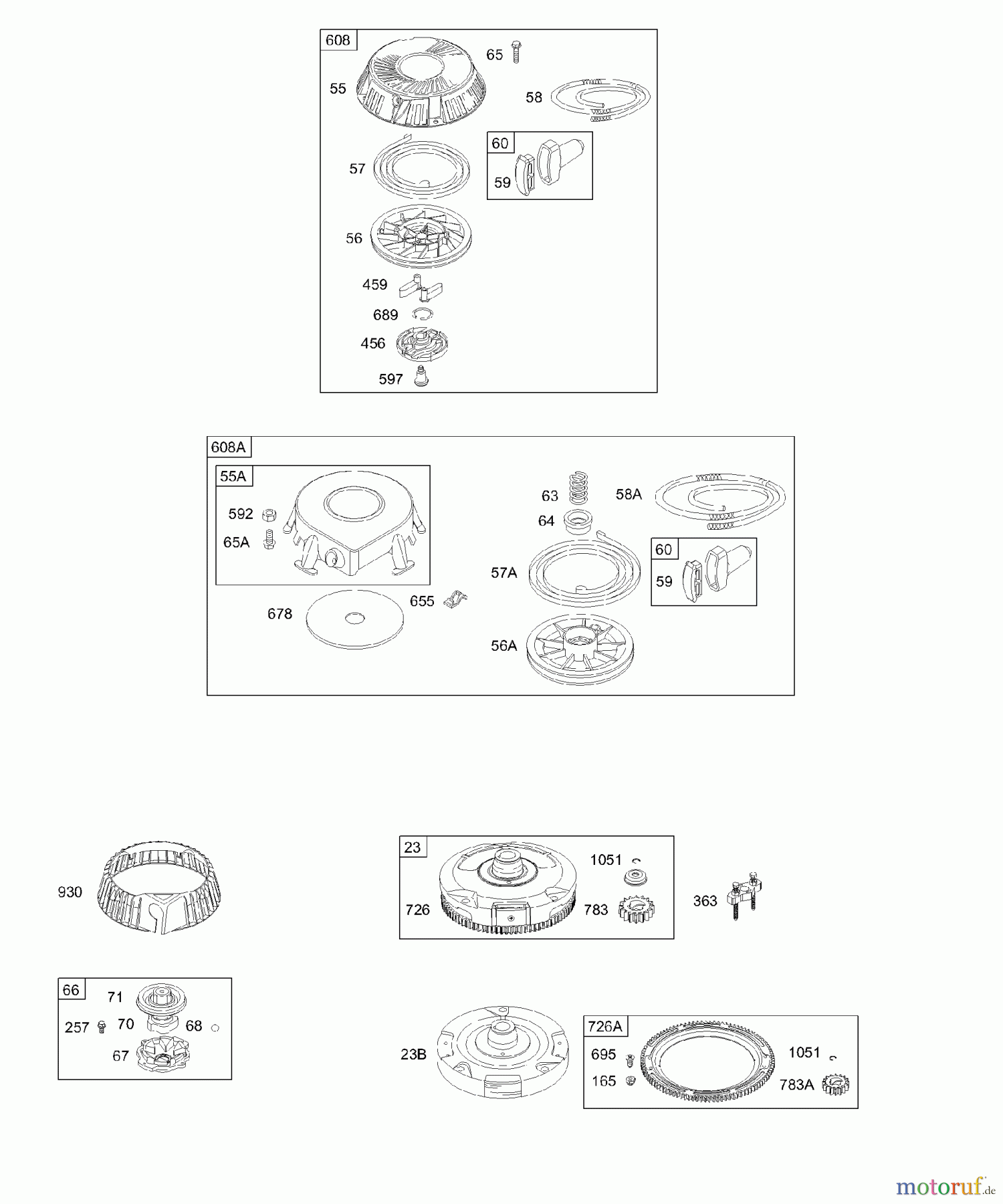 Viking Motoren B & S 28. . . 28M707-1194-E1 H - Schwungrad, Seilzuganlasser