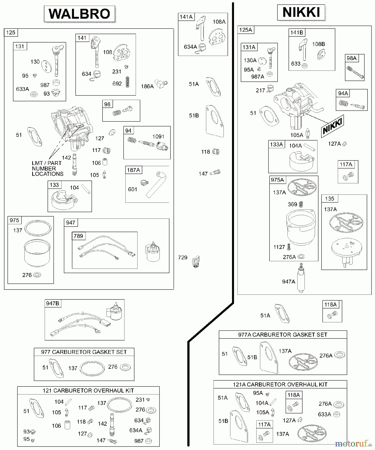 Viking Motoren B & S 28. . . 28N707-1139-E1 D - Vergaser