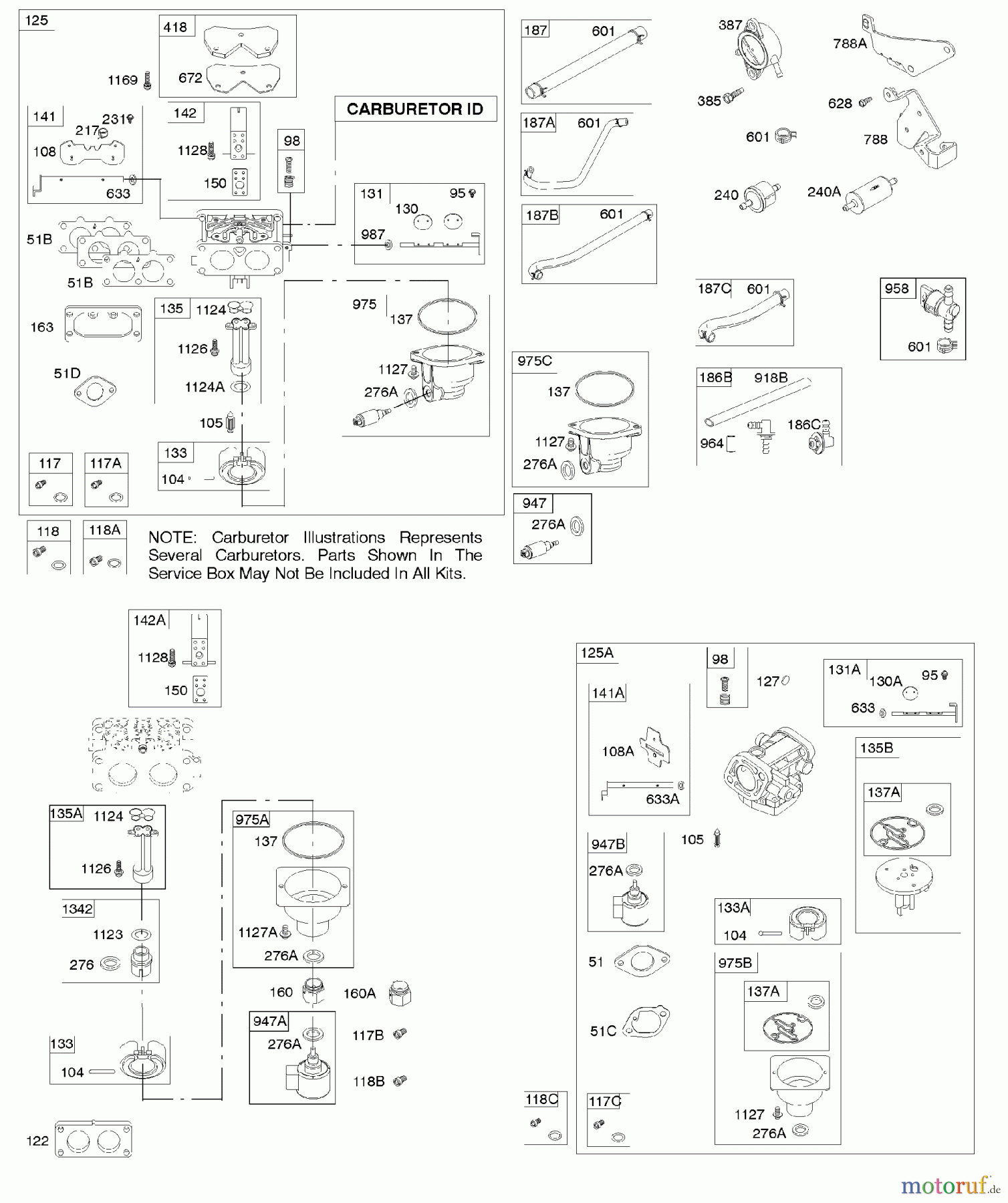 Viking Motoren B & S 40. . . 407777-0117-E1 D - Vergaser, Kraftstoffversorgung