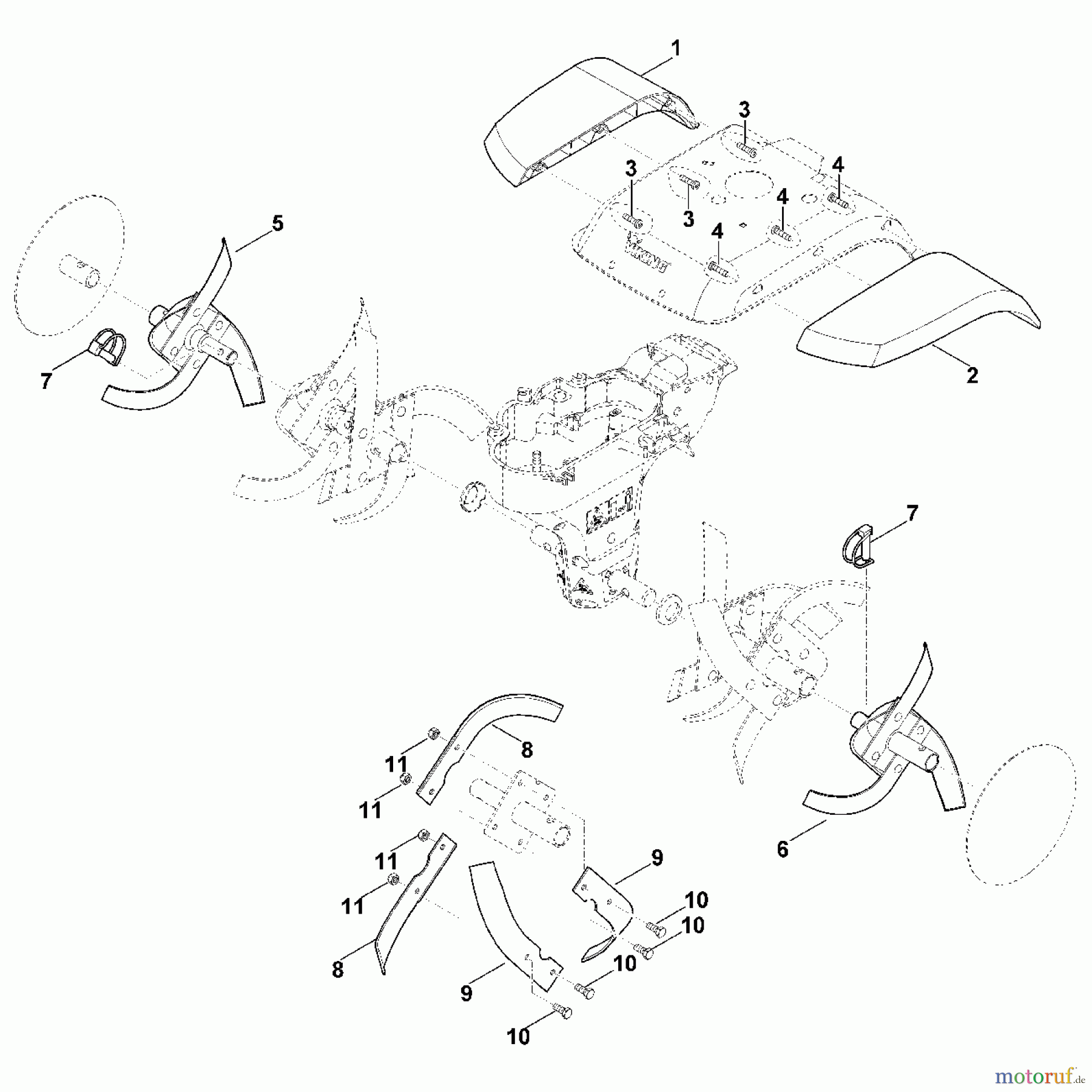 Viking Motorgartengeräte Zubehör Motorhacken AHV 600 Hacksatzverbreiterung HB 445 A - Hacksatzverbreiterung