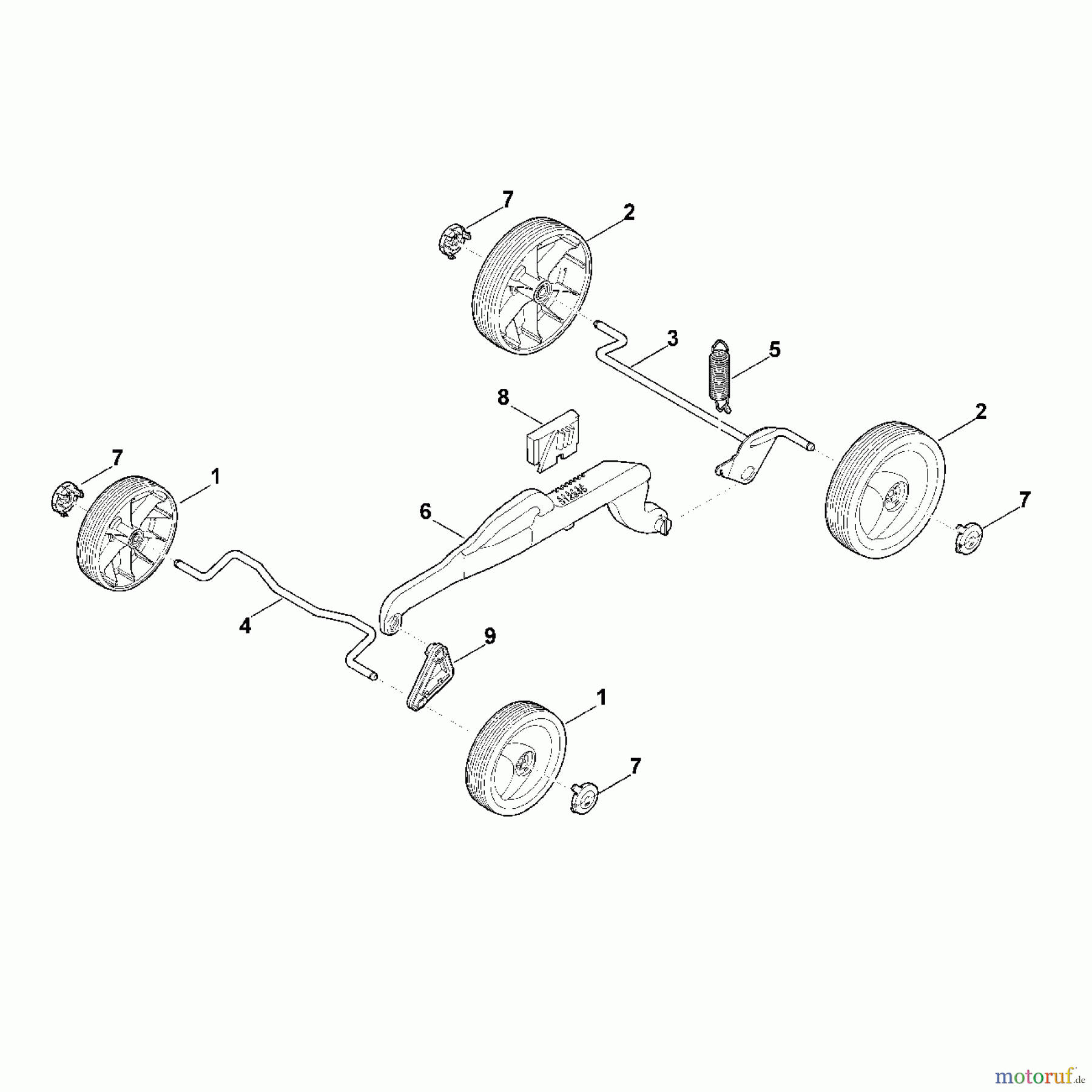 Viking Rasenmäher Akkurasenmäher MA 339 C - Fahrwerk, Höhenverstellung