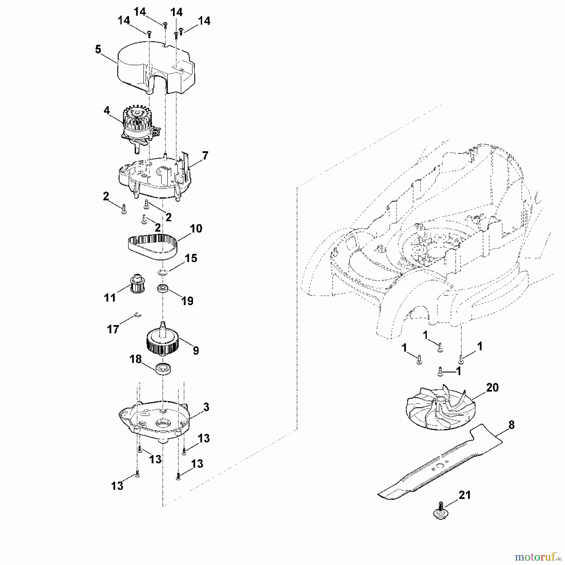 Viking Rasenmäher Akkurasenmäher MA 339 D - Motor, Messer