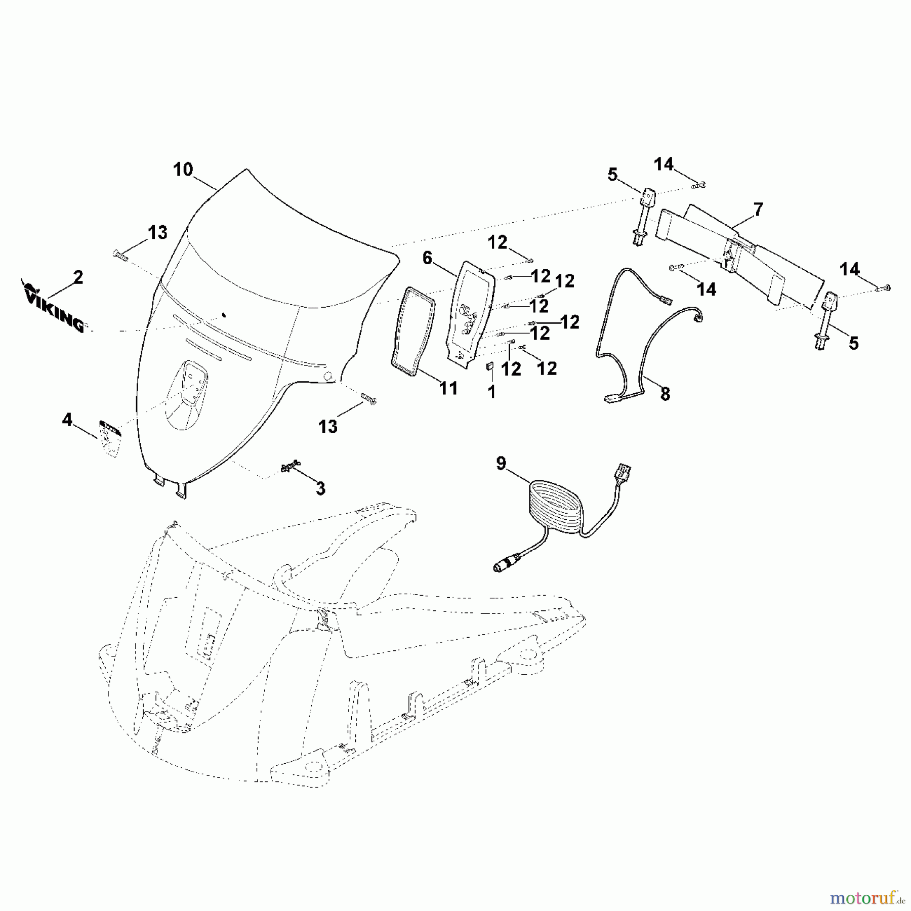 Viking Rasenmäher Zubehör Akku Rasenmäher ADO 555 Dockingstation MI 555.0 C B - Deckel