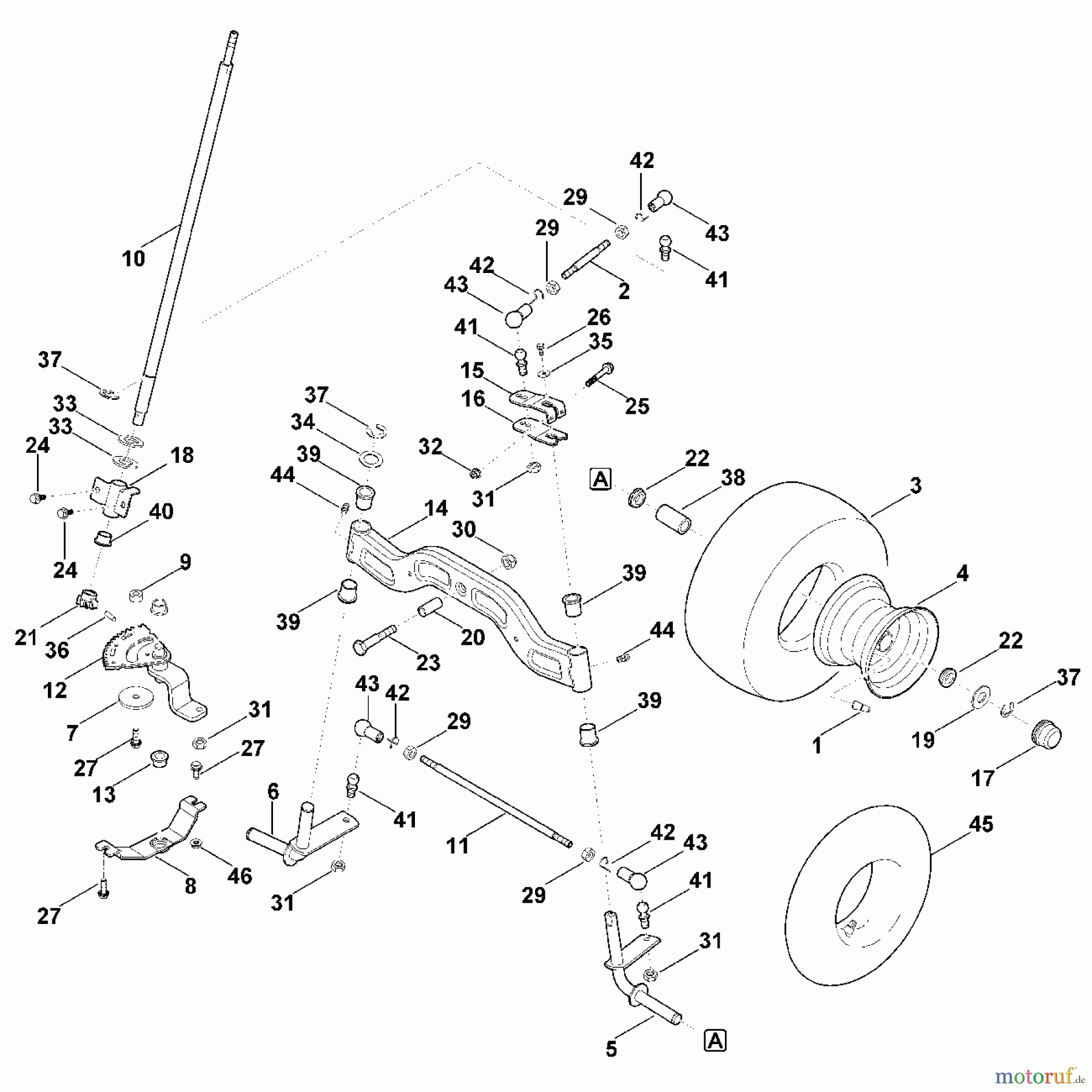 Viking Rasentraktoren Rasentraktoren MR 4082.0 F - Lenkung, Vorderrad