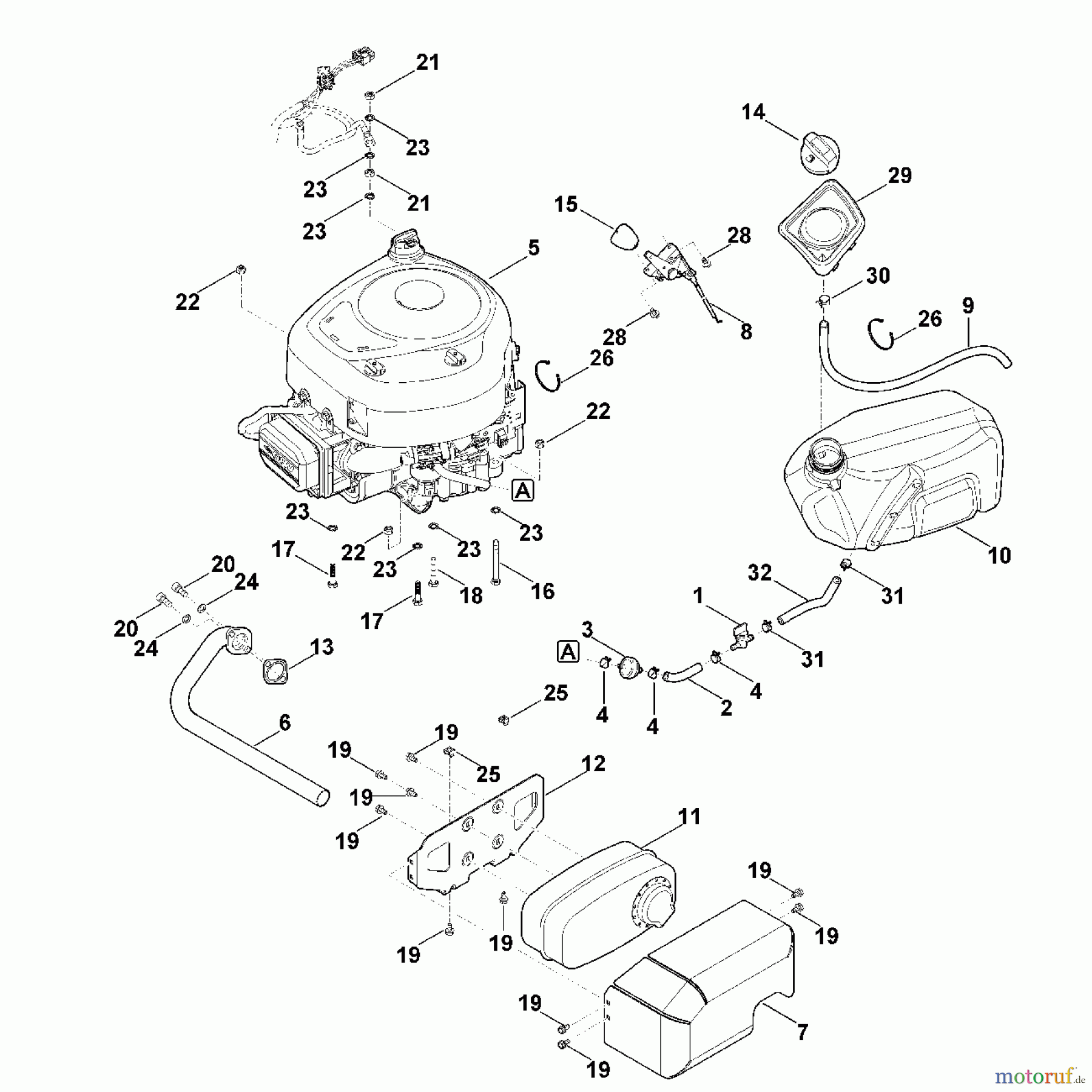 Viking Rasentraktoren Rasentraktoren MR 4082.0 G - Motor, Tank