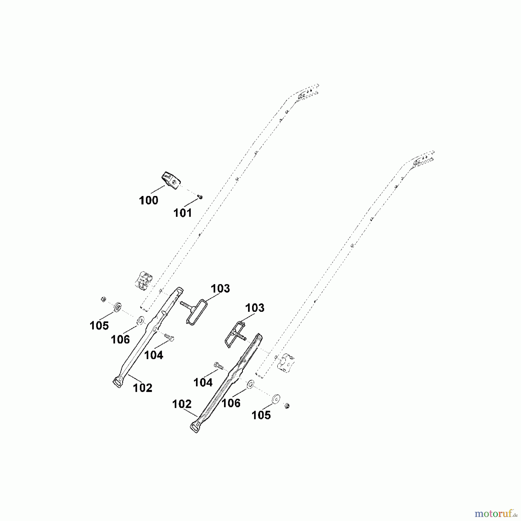 Viking Rasenmäher Benzinrasenmäher MB 545.0 VR B1 - Lenker Unterteil (f. ältere Bauart)