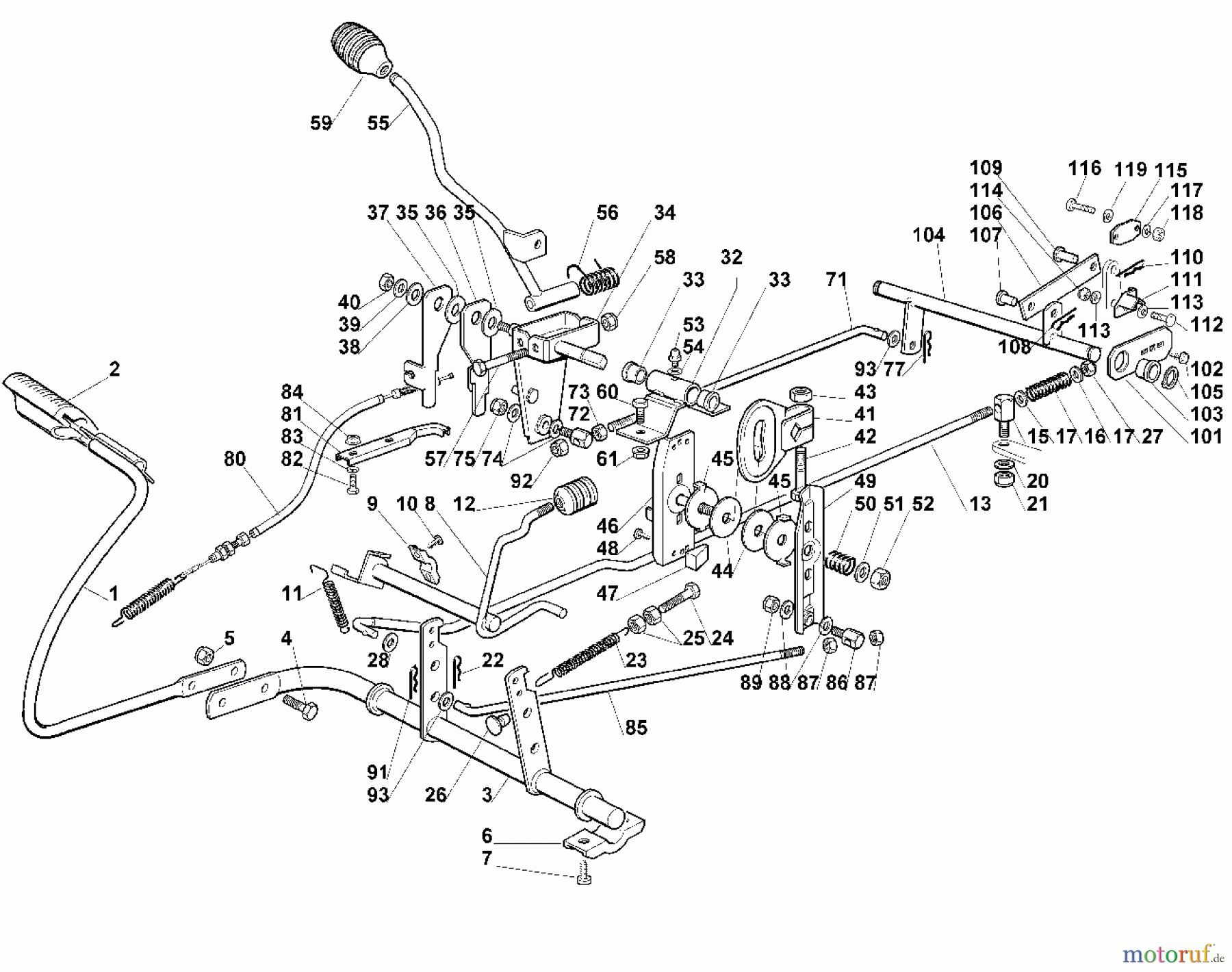 Viking Aufsitzmäher Aufsitzmäher MR 385 D - Bremse und Schalthebel