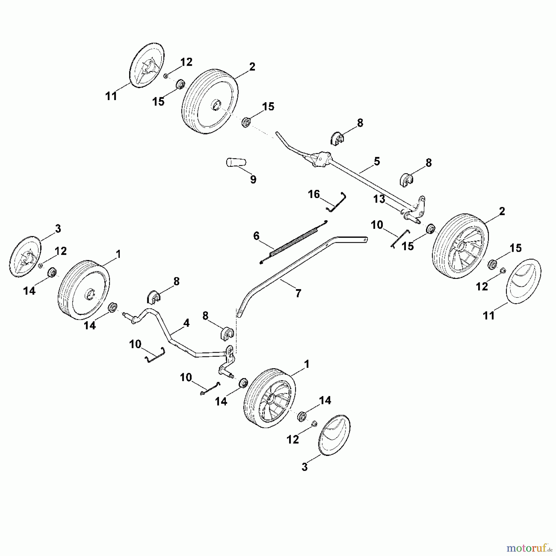 Viking Rasenmäher Benzinrasenmäher MB 248.1 C - Fahrwerk
