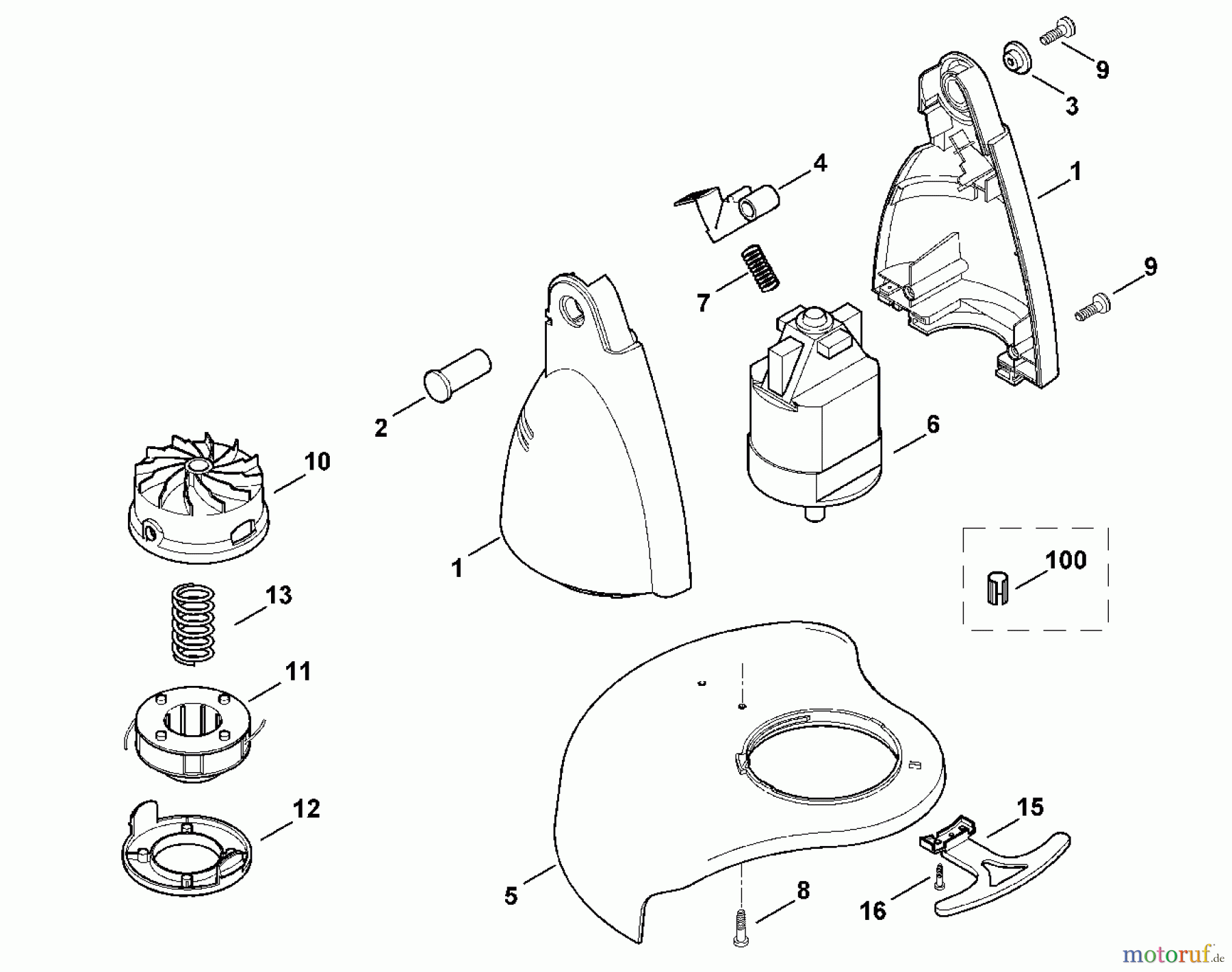  Viking Handgeführte Elektrogeräte Rasentrimmer TE 310, TE 410 C - Elektromotor