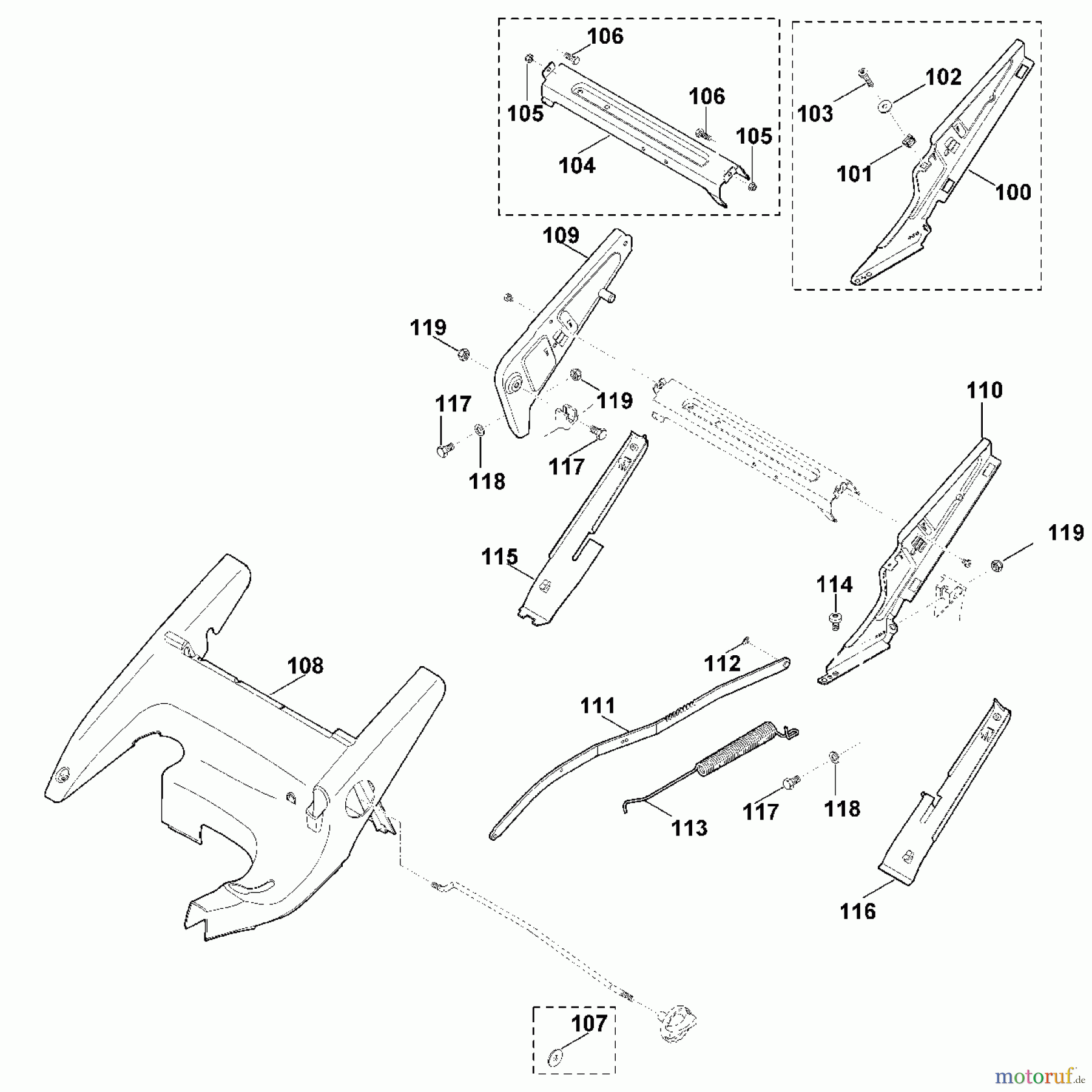 Viking Rasenmäher Benzinrasenmäher MB 655.1 V C1 - Rahmen, Höhenverstellung (f. ältere Bauar