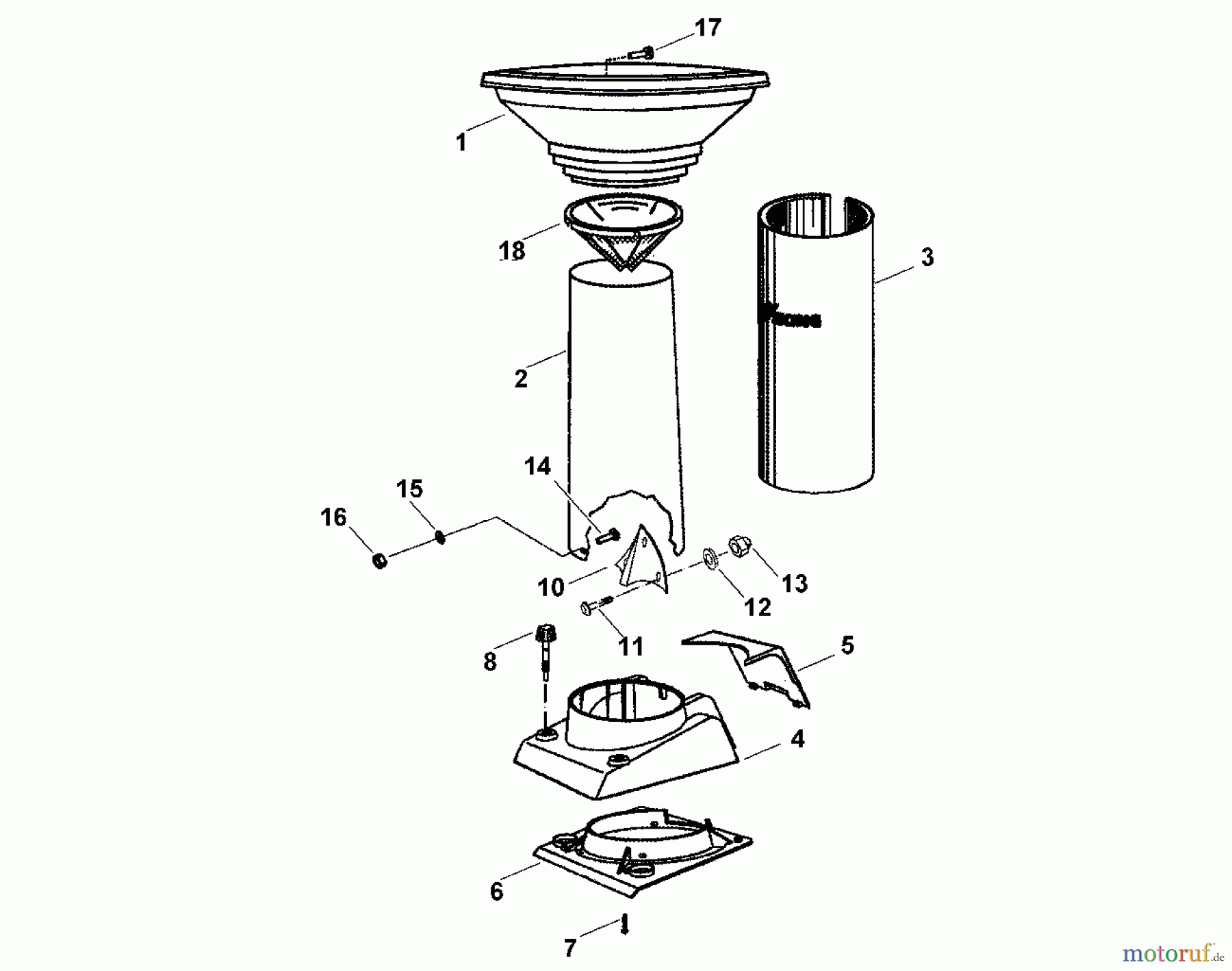 Viking Häcksler Benzin GB 370, GB 370 S C - Trichter GB 370