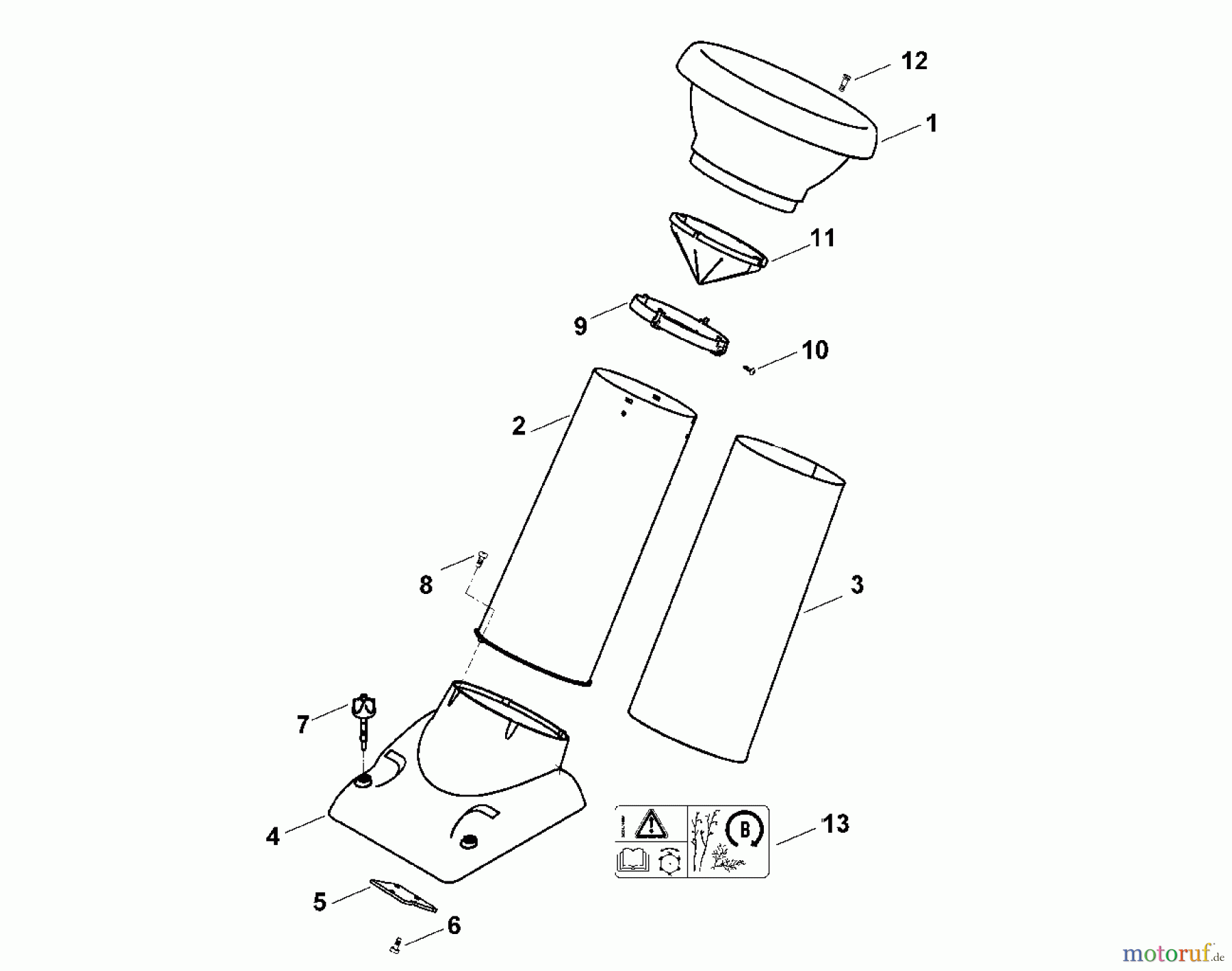 Viking Häcksler Benzin GB 370, GB 370 S D - Trichter GB 370 S