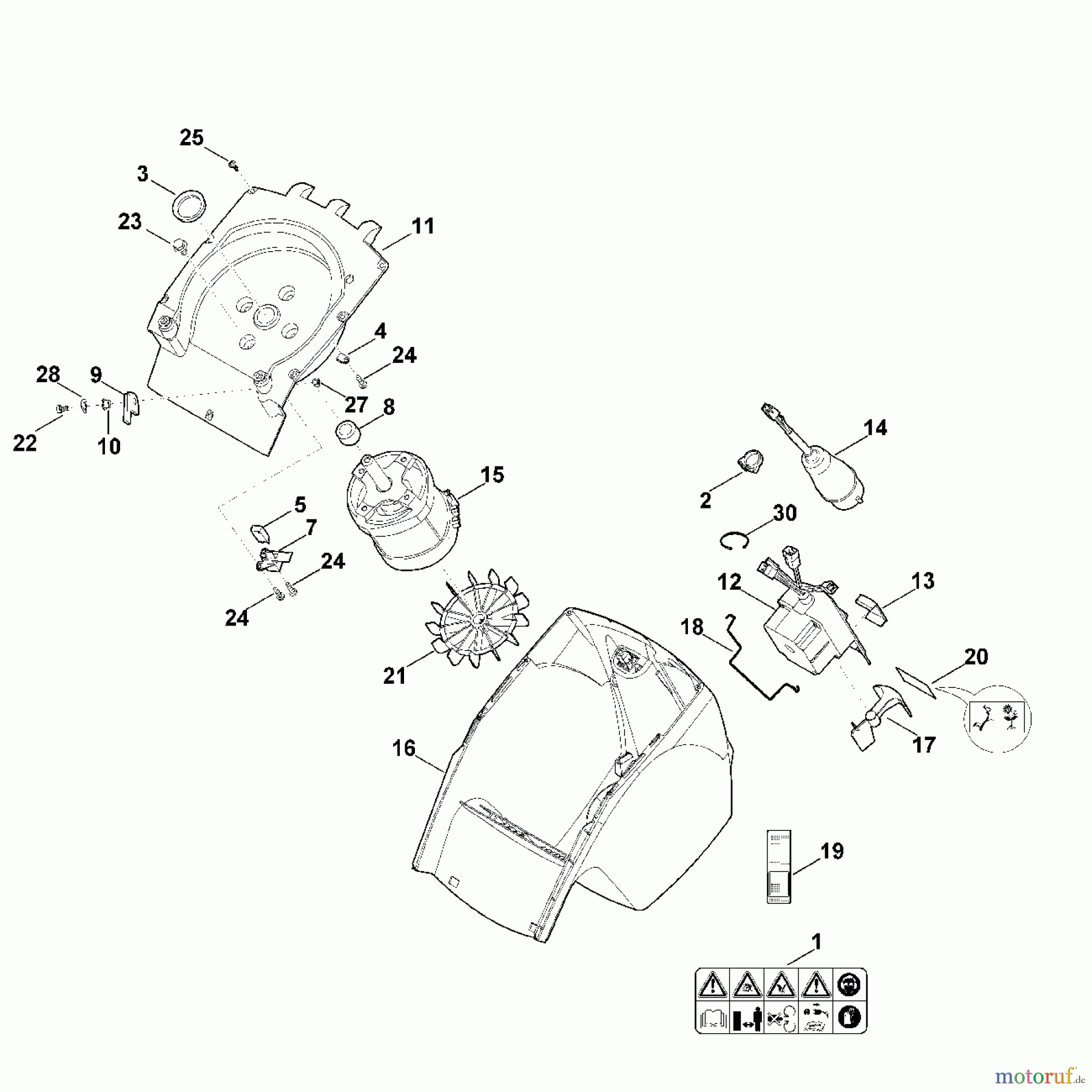  Viking Häcksler Elektro GE 375.1 C - Gehäuse, Elektromotor