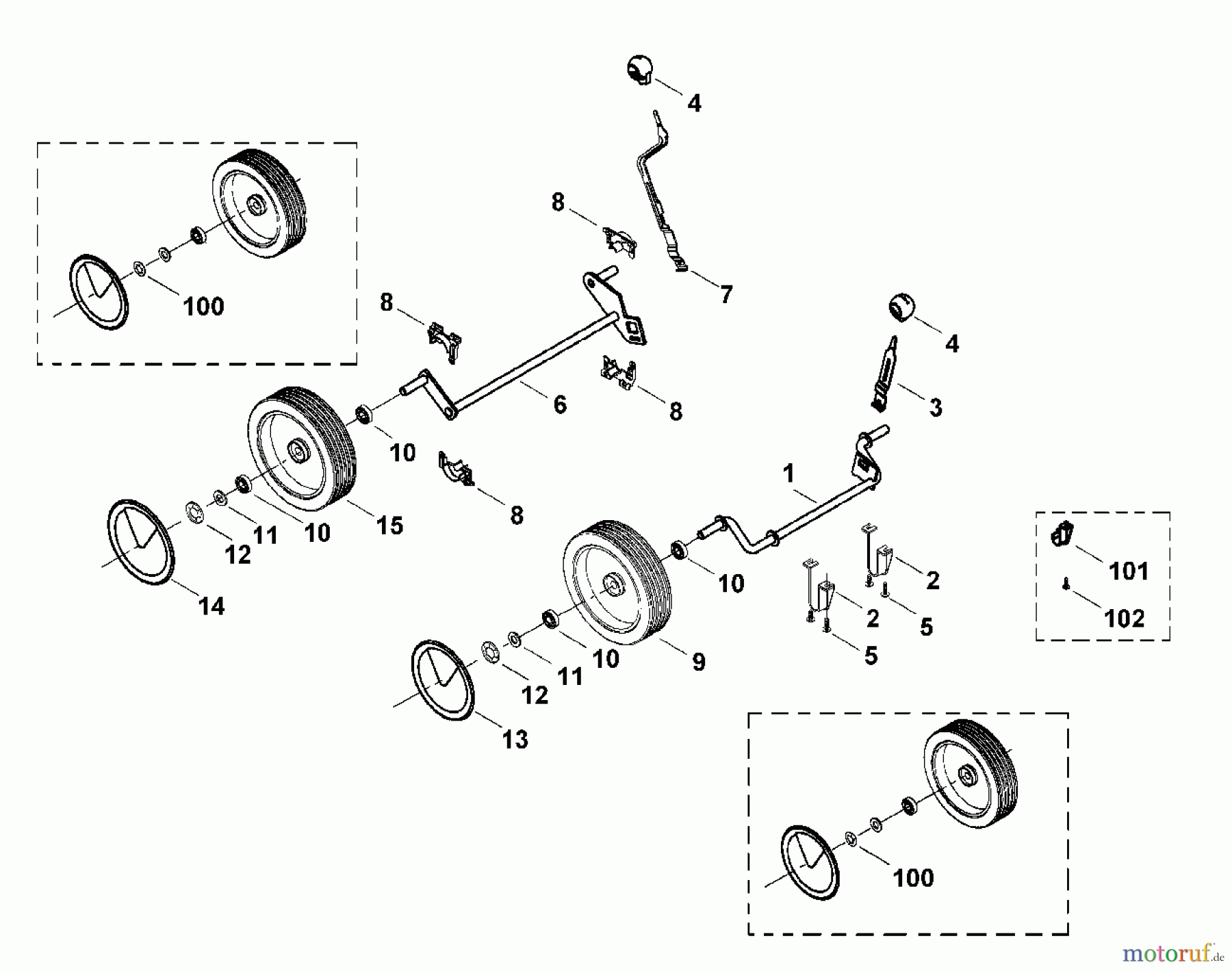 Viking Rasenmäher Benzinrasenmäher MB 410, MB 460 C - Fahrwerk