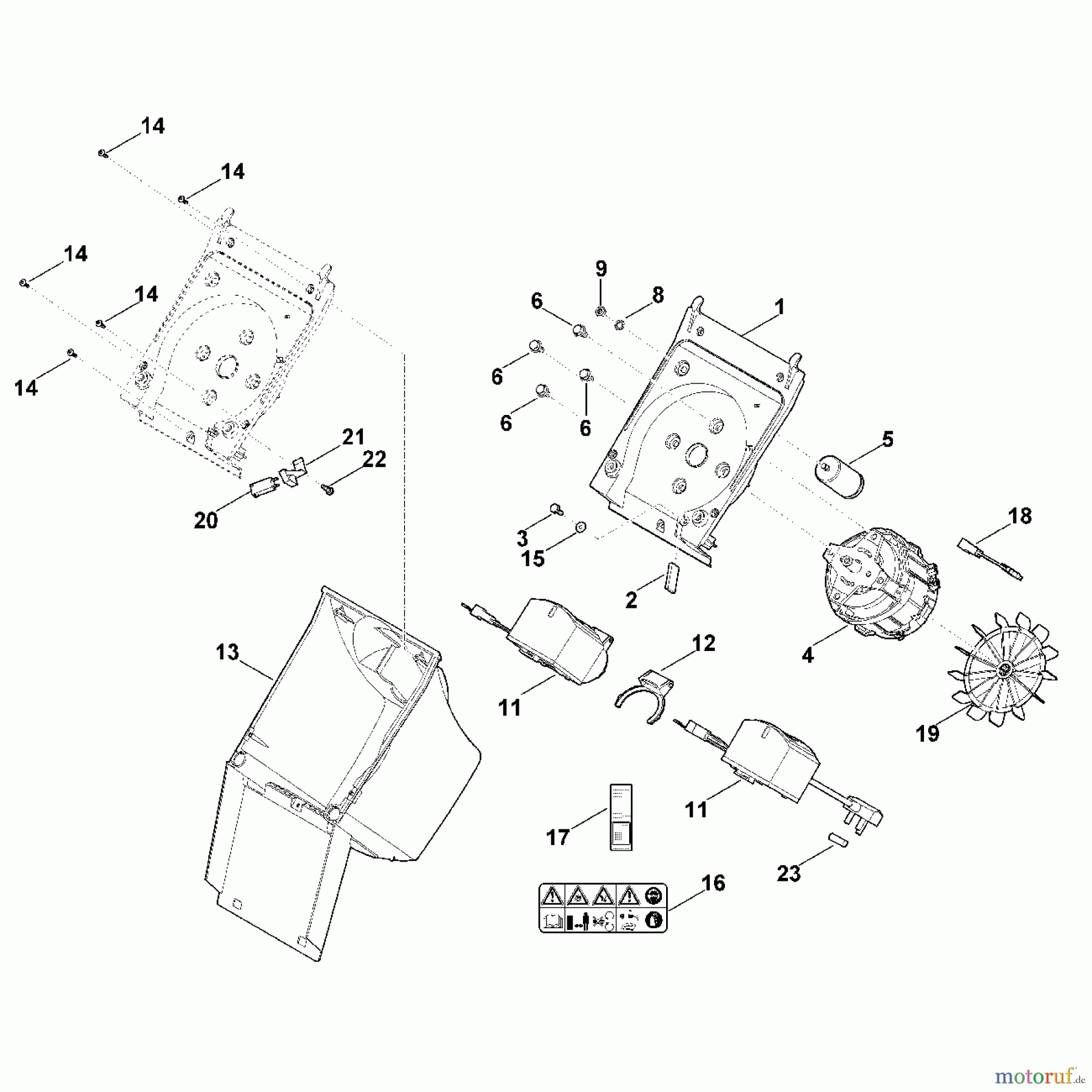 Viking Häcksler Elektro GE 105.1 B - Gehäuse, Elektromotor