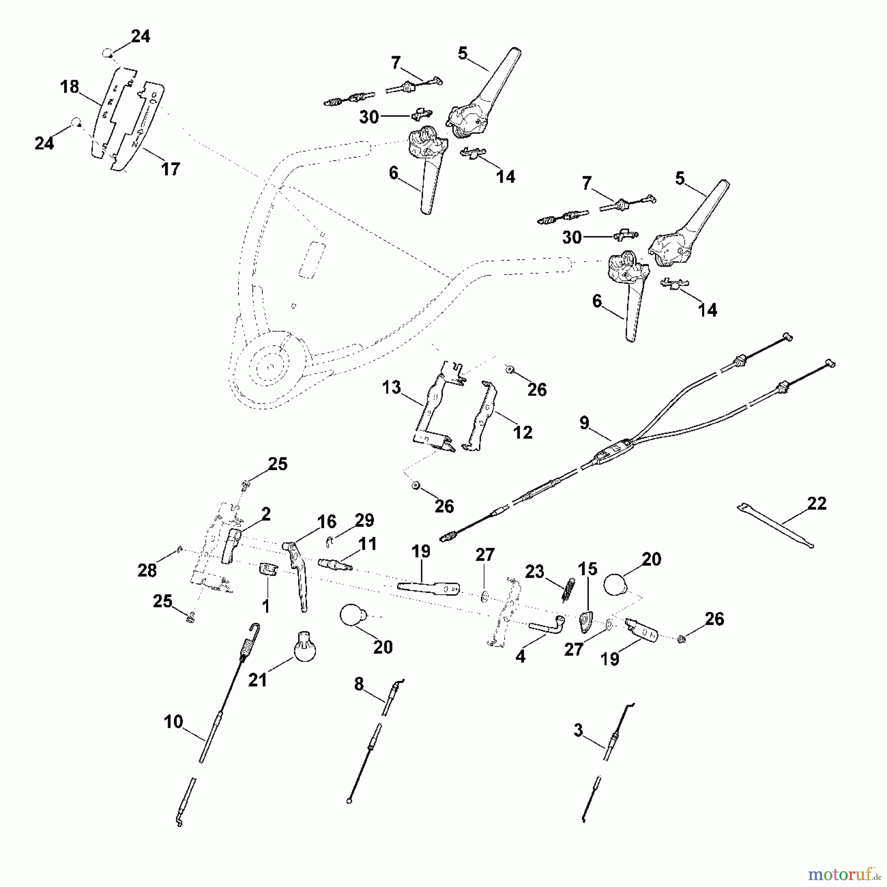 Viking Rasenmäher Benzinrasenmäher MB 750.2 KS A - Lenker Oberteil