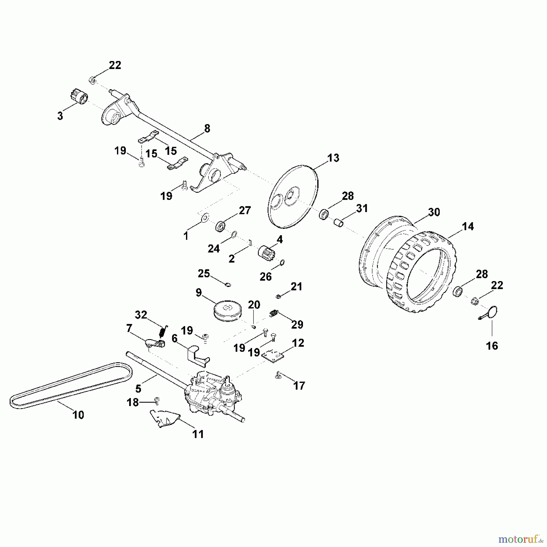 Viking Rasenmäher Benzinrasenmäher MB 750.2 KS F - Hinterachse, Antrieb