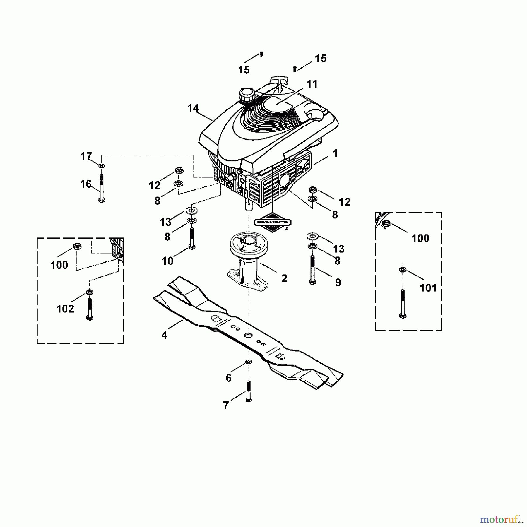 Viking Rasenmäher Benzinrasenmäher MB 505 MQ D - Motor, Messer