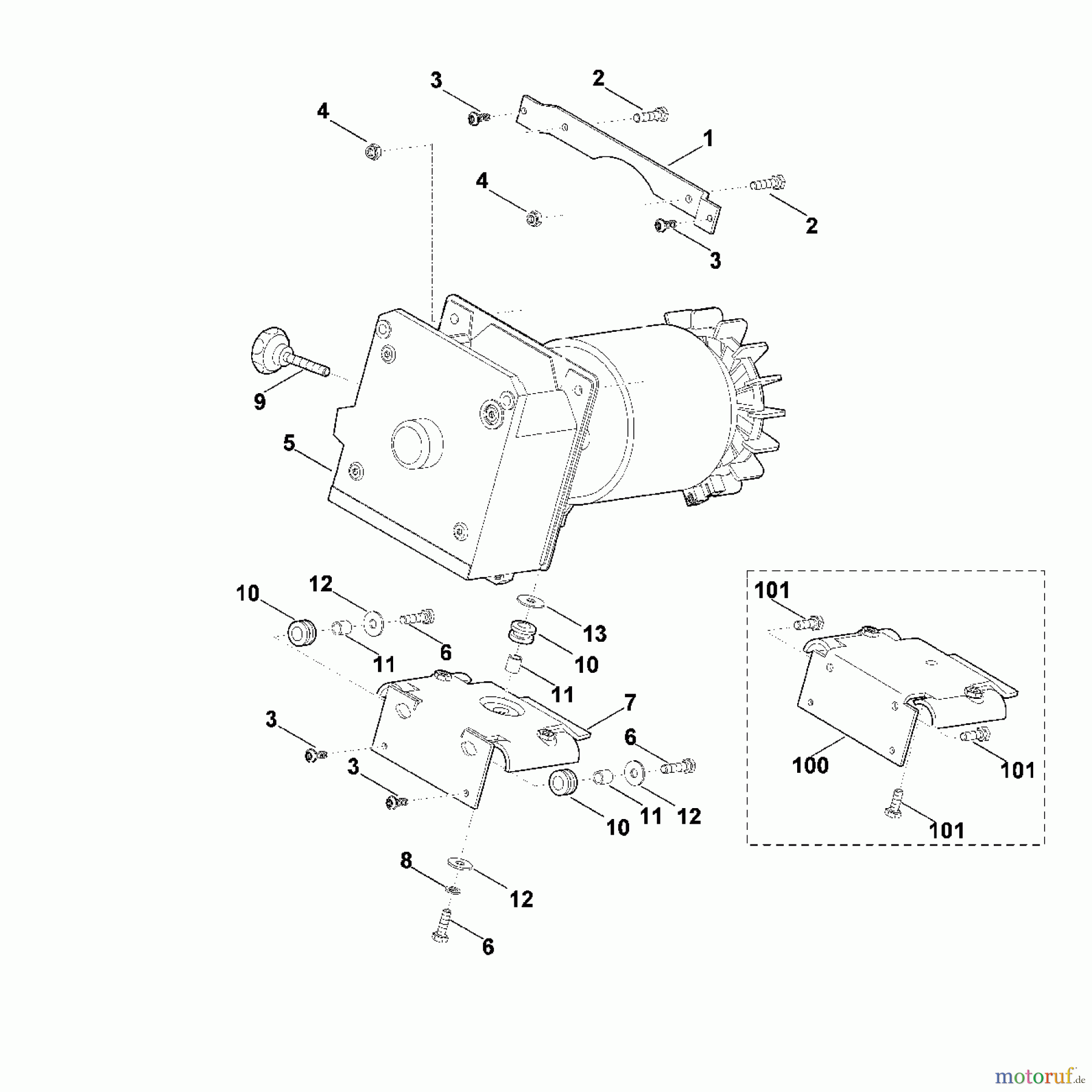 Viking Häcksler Elektro GE 35 L D - Aufhängung-Schneidwerk kpl.
