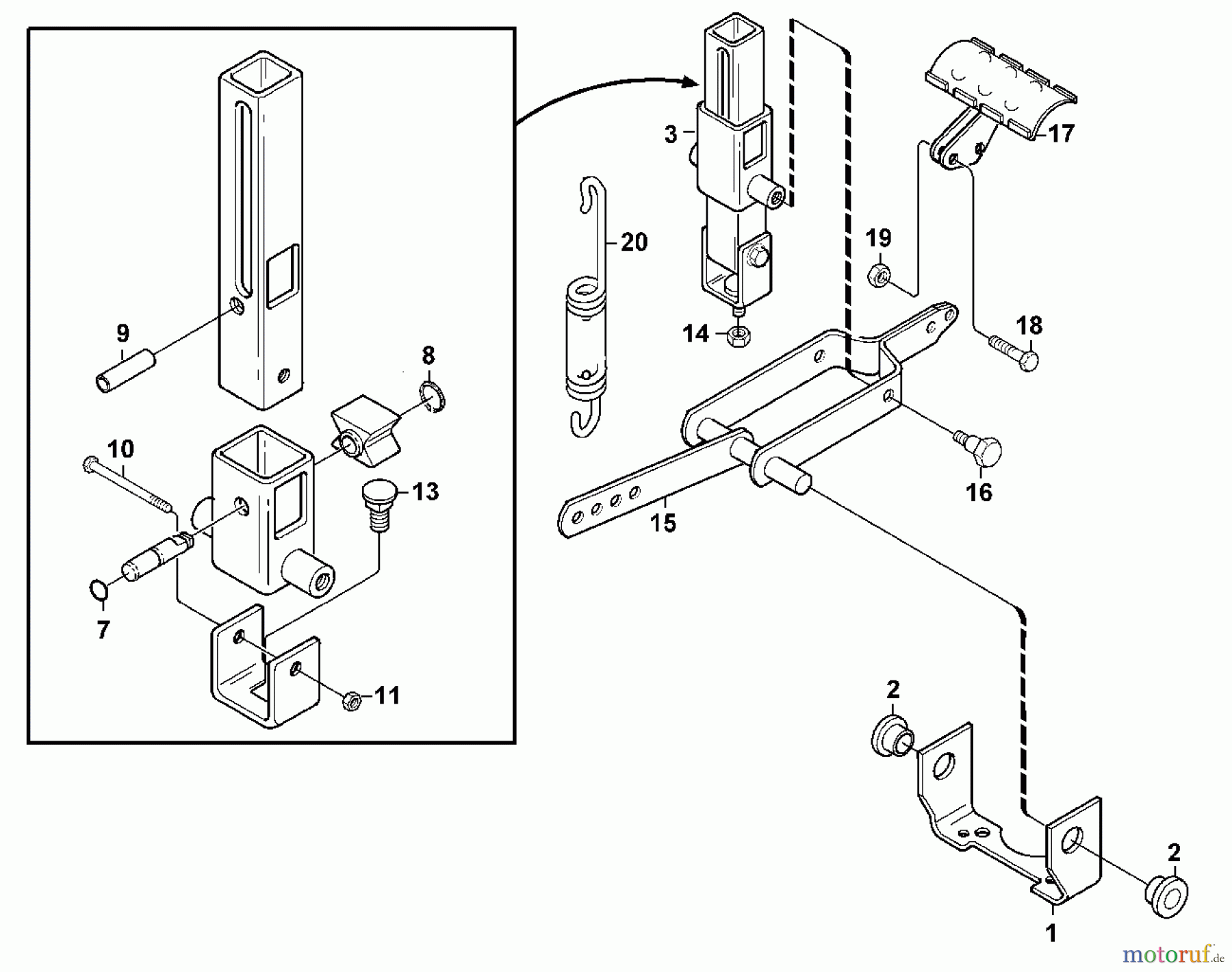  Viking Aufsitzmäher Aufsitzmäher MF 880 D - Hebevorrichtung