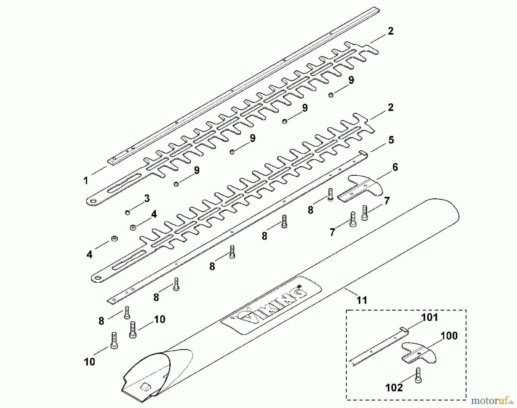 Viking Handgeführte Elektrogeräte Heckenscheren Elektro HE 515 D - Schneidsystem