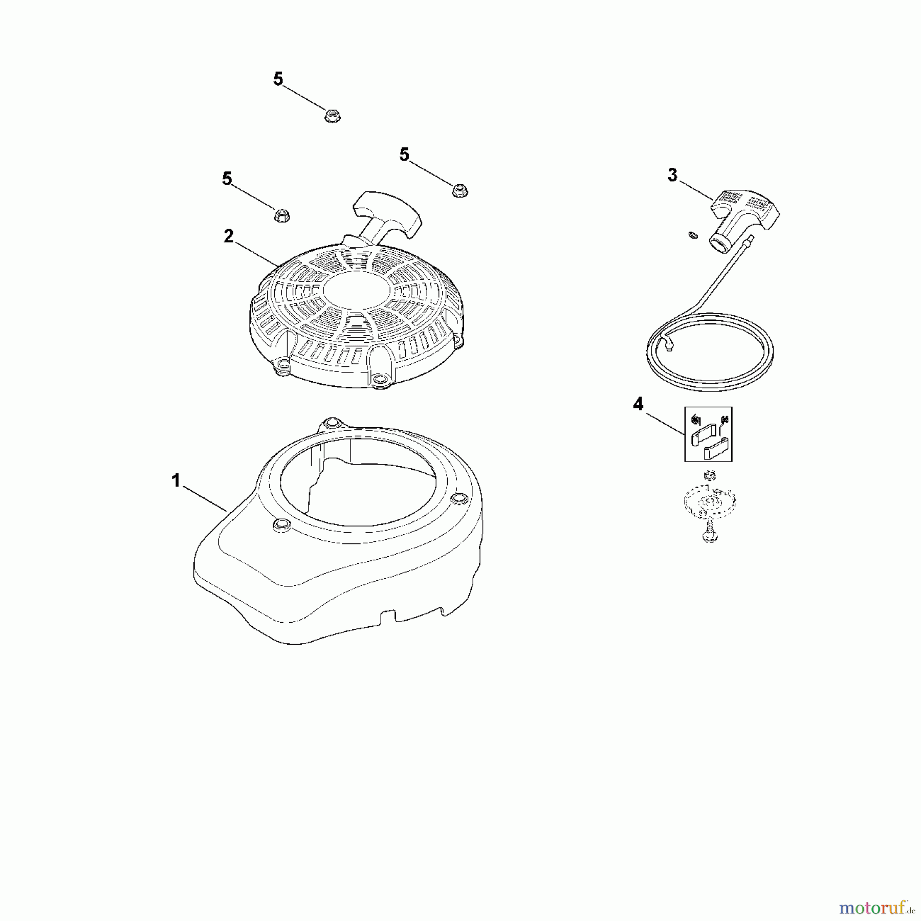 Viking Motoren KOHLER XT - 675  (XT 675 - 0022) K - Lüfterdeckel, Anwerfervorrichtung