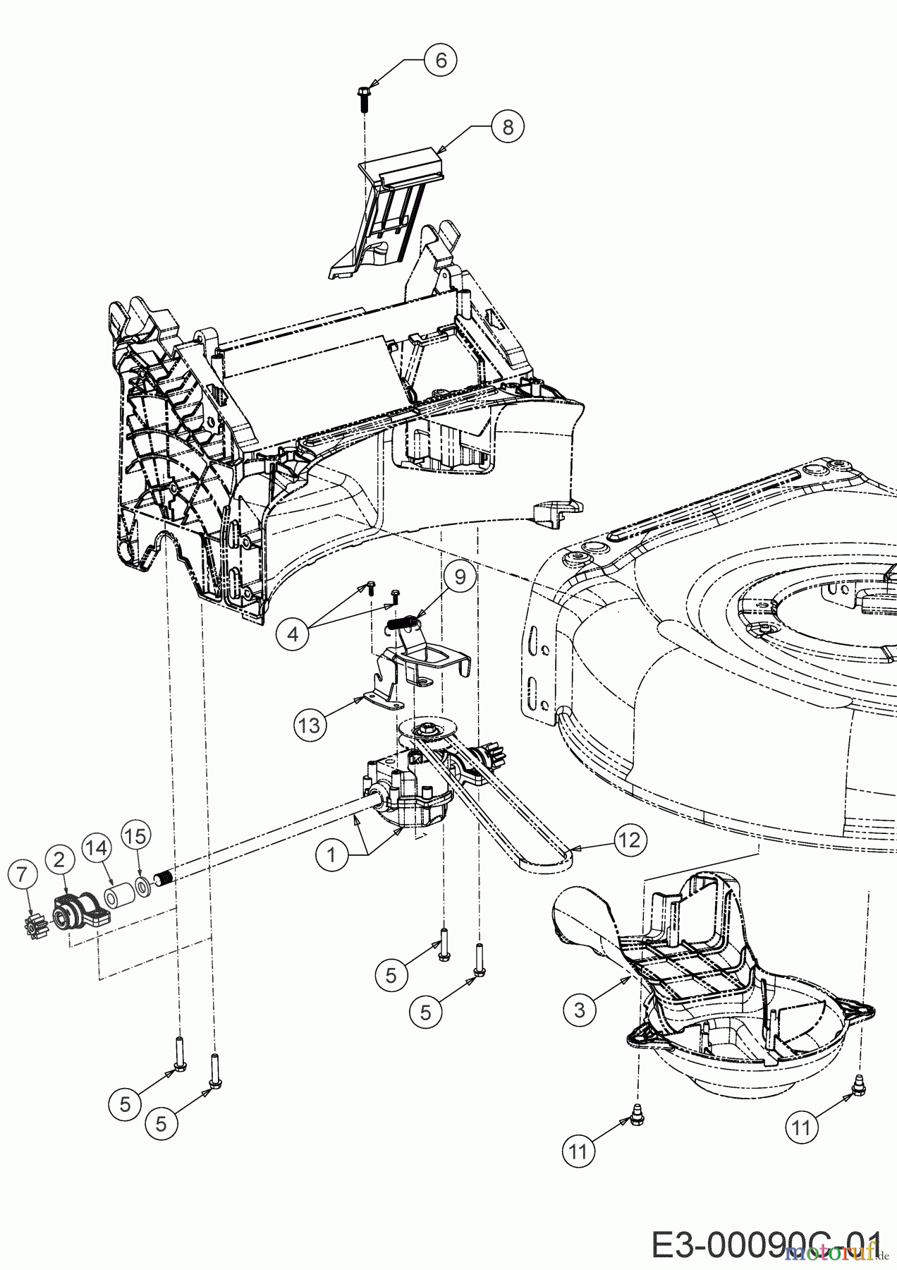 MTD Motormäher mit Antrieb LMEX 53 K 12C-PH7D682 (2020) Getriebe, Keilriemen