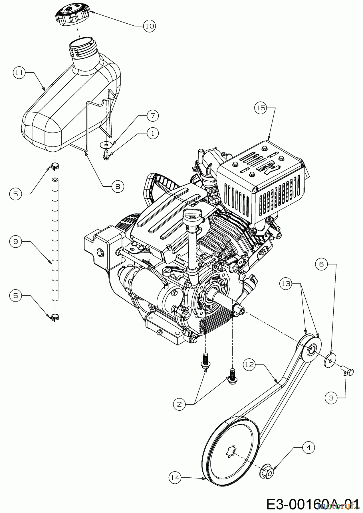 MTD Schneefräsen ME 53 31AR2T1E678 (2020) Keilriemen, Motor, Tank