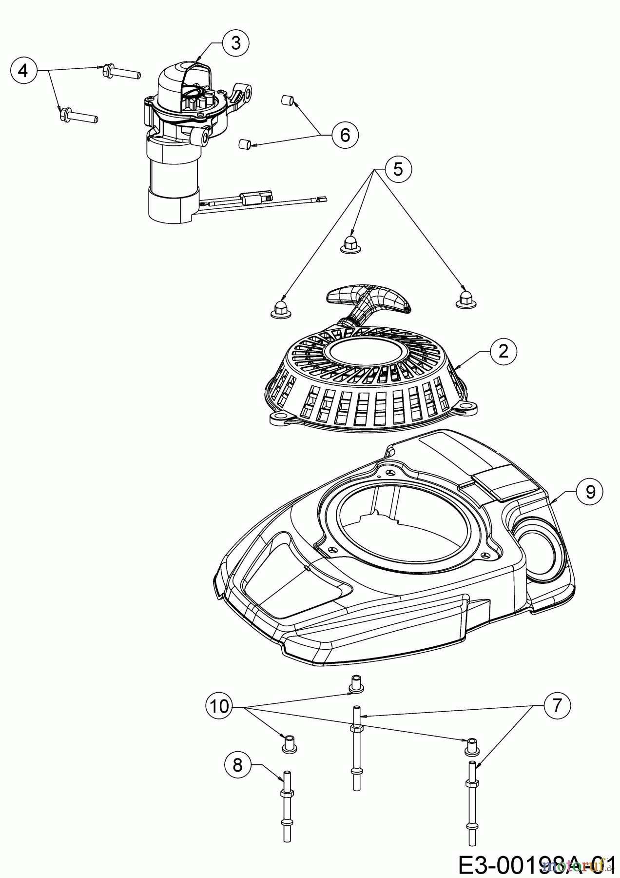  MTD-Motoren Vertikal 6X65RHA 752Z6X65RHA  (2018) Elektrostarter, Gebläsegehäuse, Reversierstarter