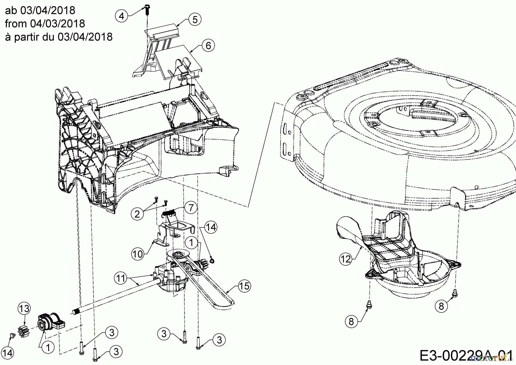  MTD Motormäher mit Antrieb Smart 42 SPO 12D-LASJ600  (2020) Getriebe, Keilriemen ab 03/04/2018