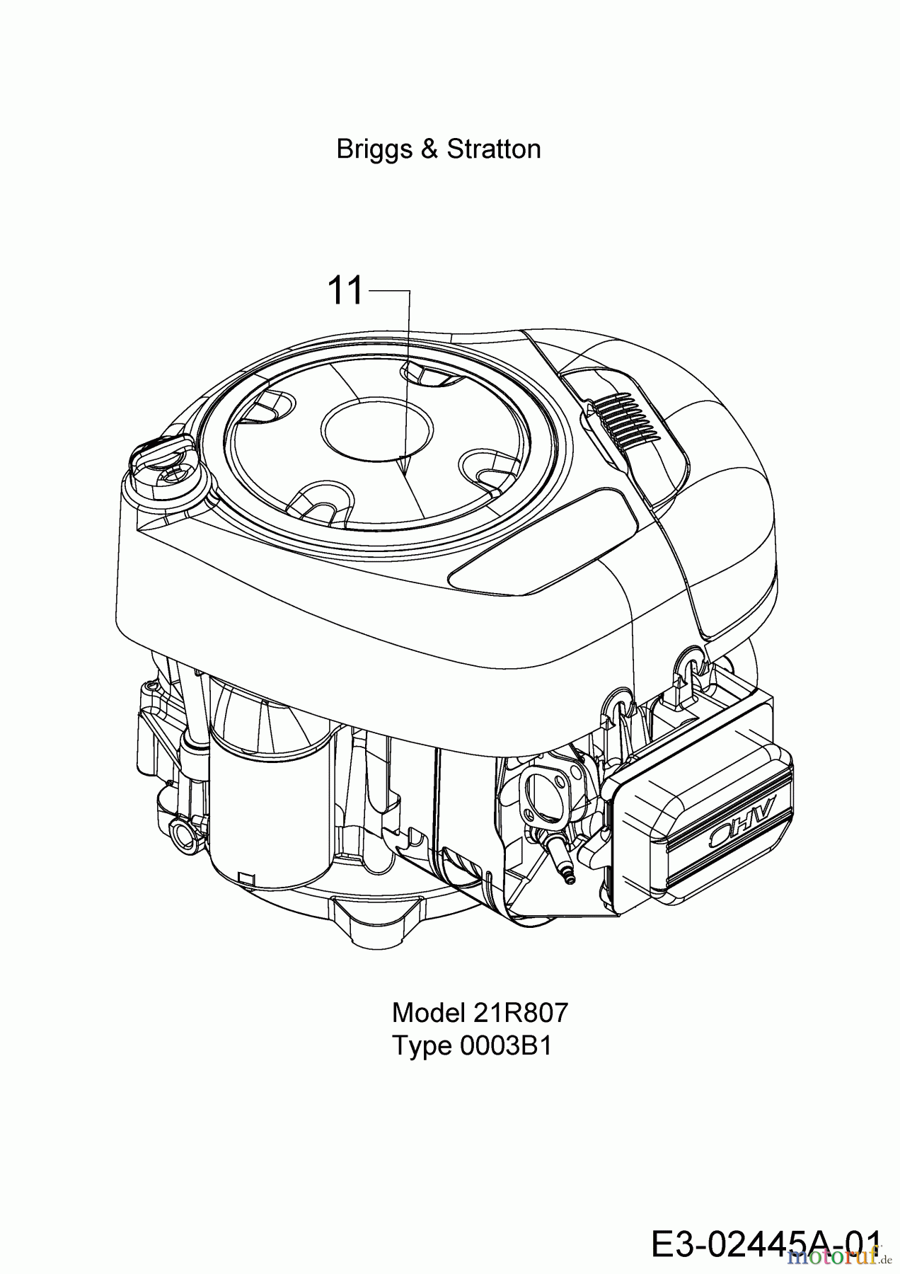 MTD Rasentraktoren Smart RF 130 H 13HH79KF600 (2019) Motor Briggs & Stratton