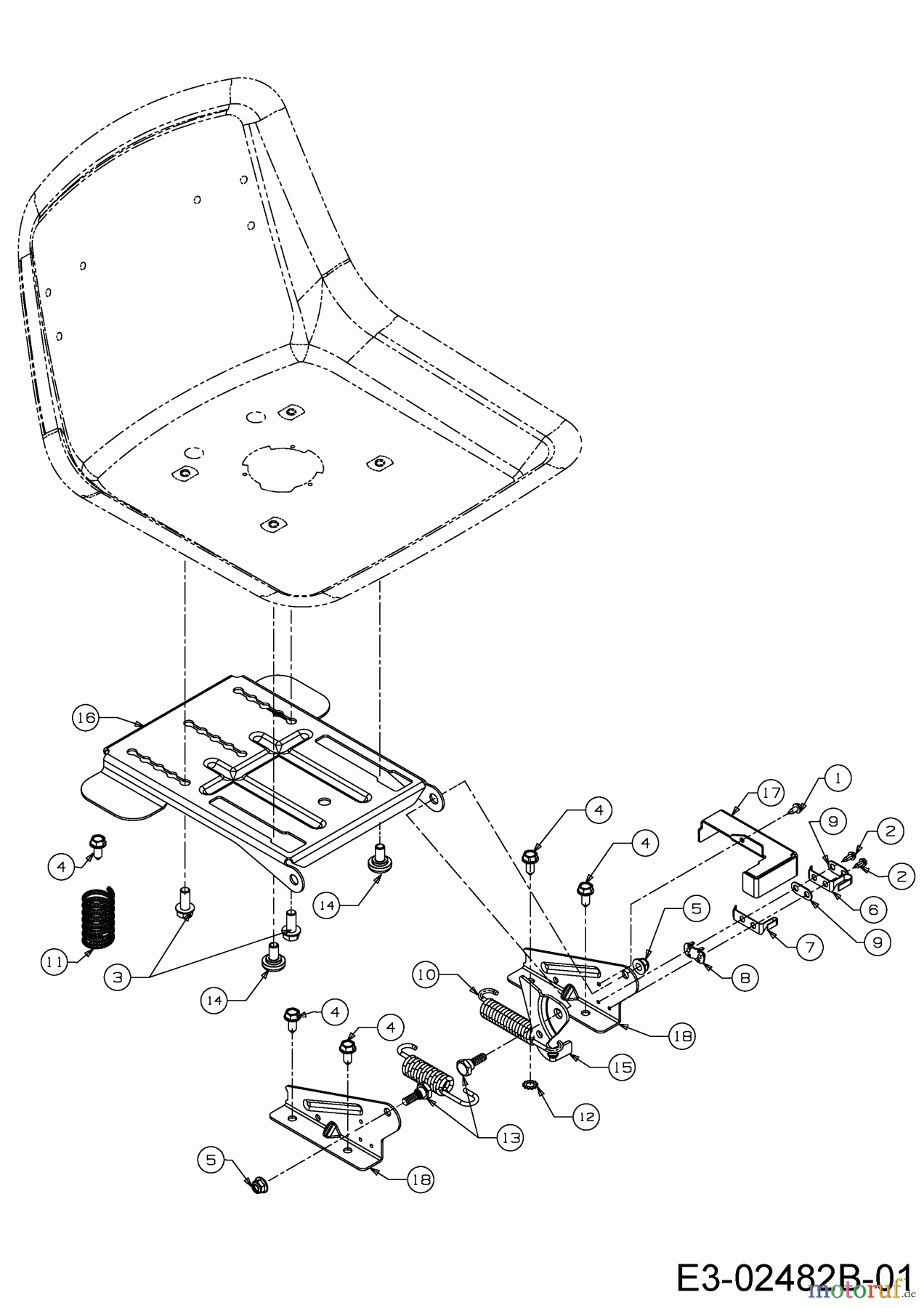 Helington Rasentraktoren H 96 H 13A879KG686 (2020) Sitzträger