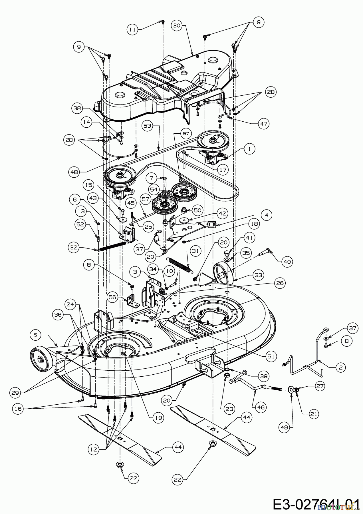 Gartenland Rasentraktoren GL 17,5-107 T 13AN77KG640 (2019) Mähwerk G (42