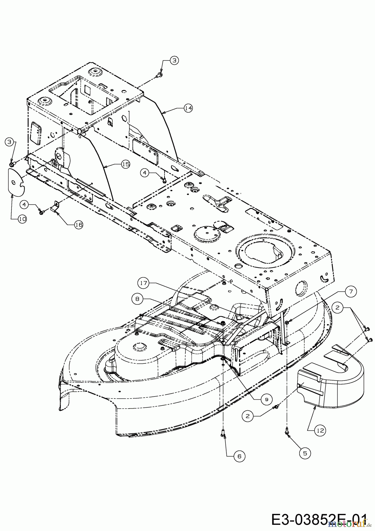Gartenland Rasentraktoren GL 17,5-107 T 13AN77KG640 (2019) Abdeckungen Mähwerk G (42