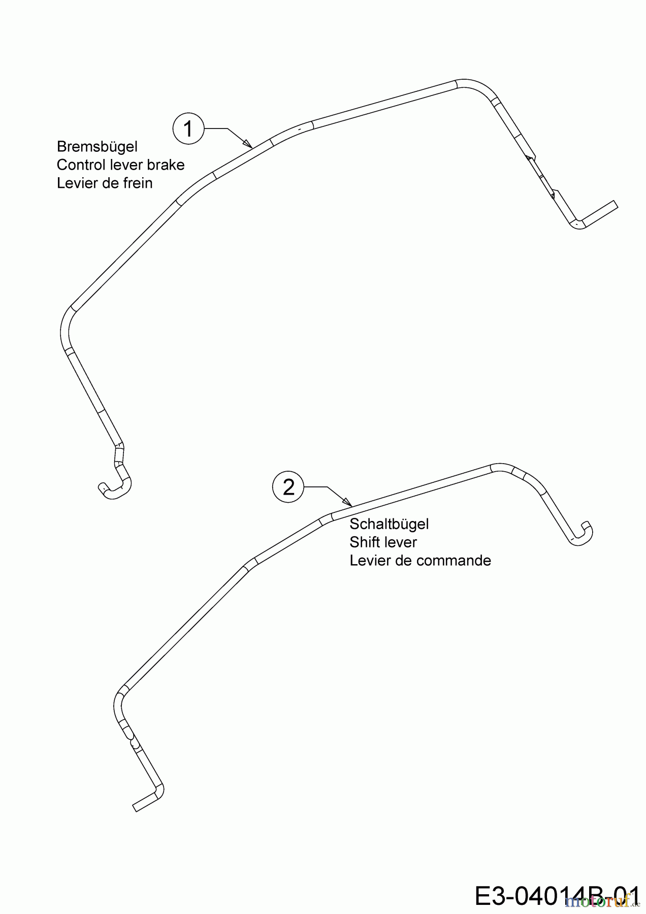 MTD Motormäher mit Antrieb Smart 53 MSPB 12A-A05D600  (2019) Bremsbügel, Schaltbügel