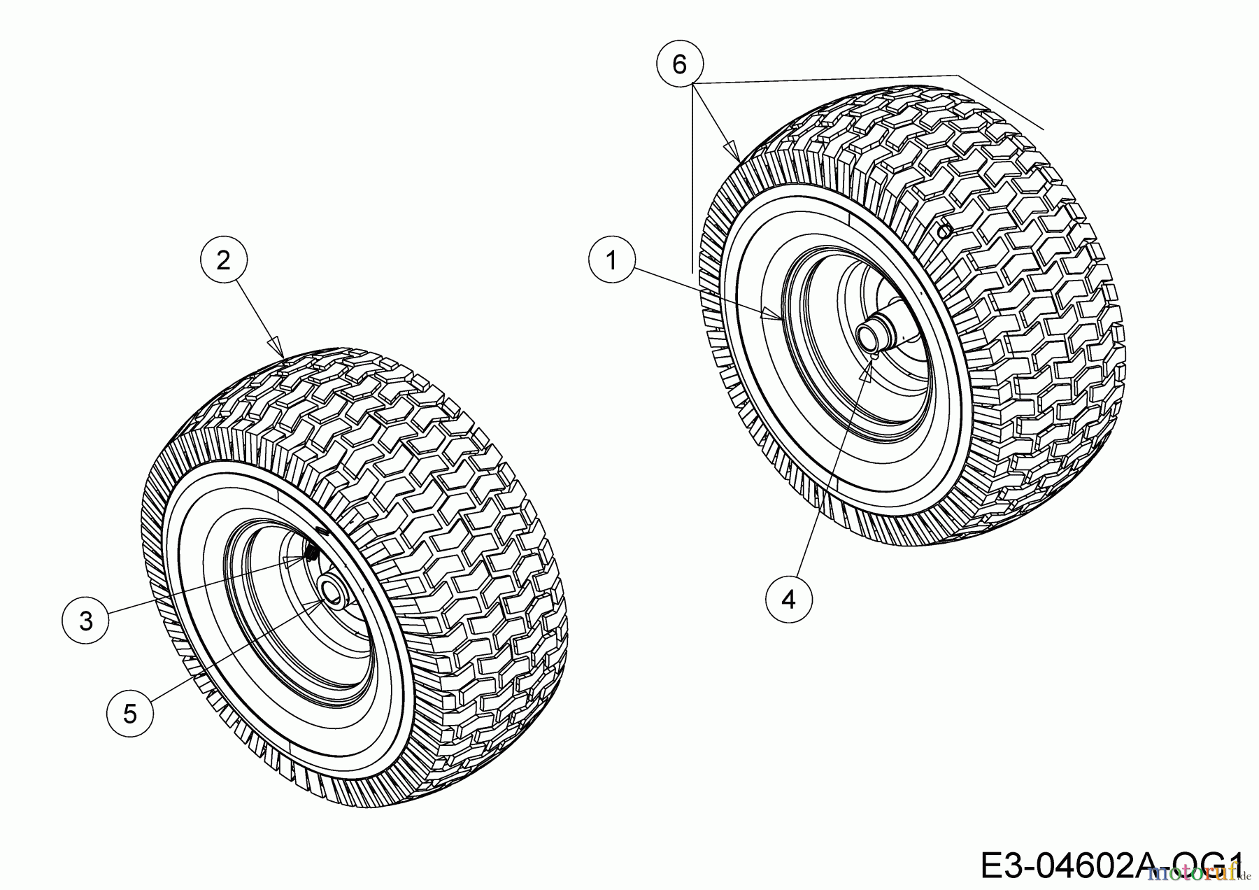 Gartenland Rasentraktoren GL 17,5-107 T 13AN77KG640 (2019) Räder vorne 15x6