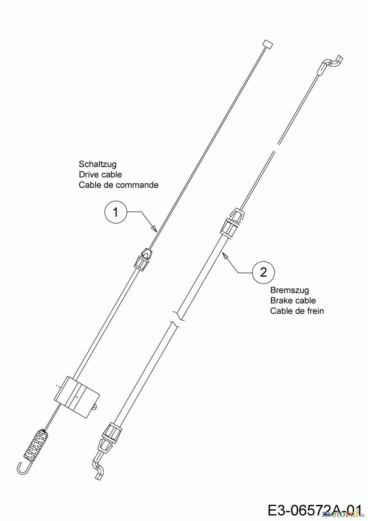 MTD Motormäher mit Antrieb Smart 53 MSPB 12A-A05D600 (2019) Bremszug, Schaltzug