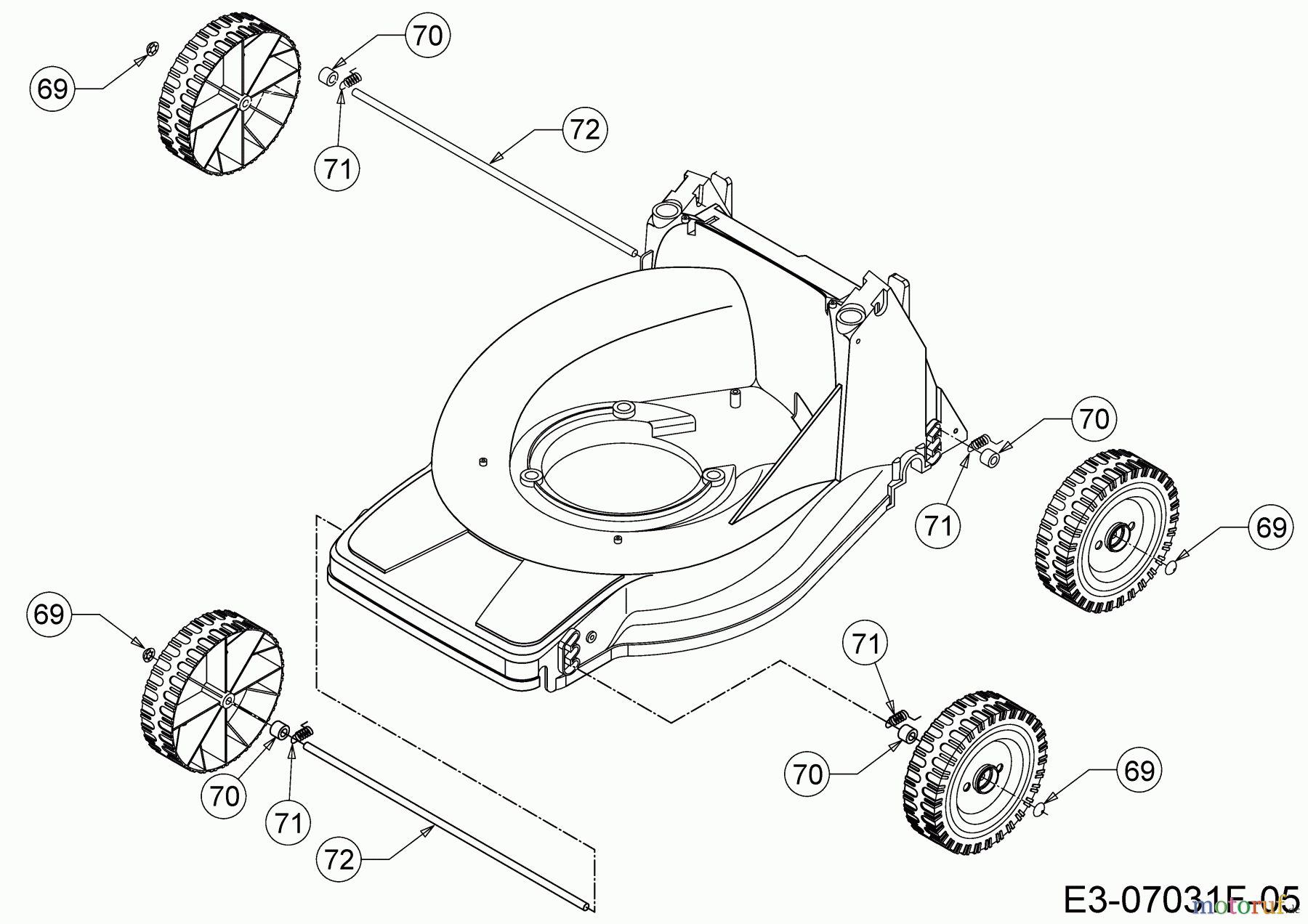 MTD Motormäher Smart 395 PO 11CBB1SJ600 (2019) Achsen, Höhenverstellung