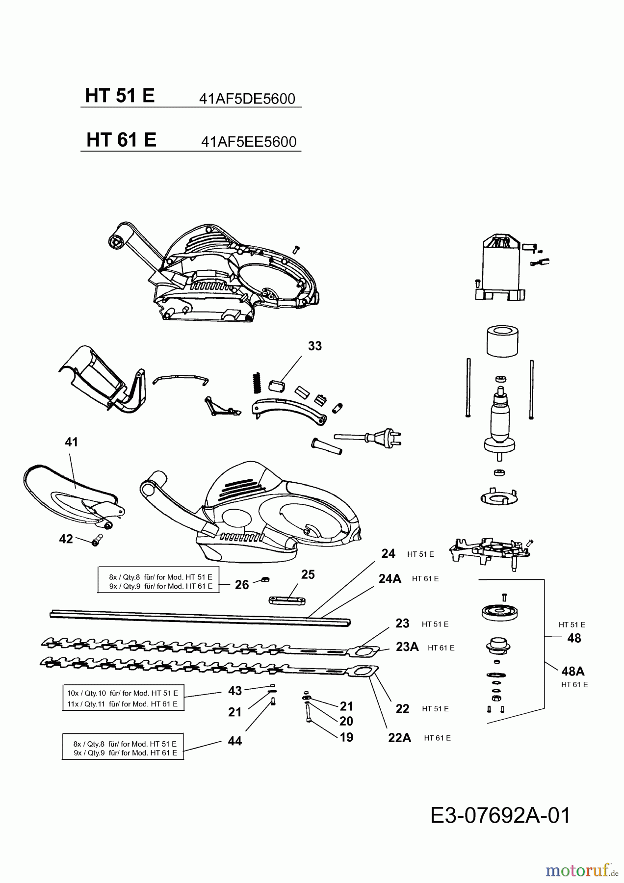 MTD Elektroheckenscheren HT 61 E 41AF5EE5600 (2019) Grundgerät