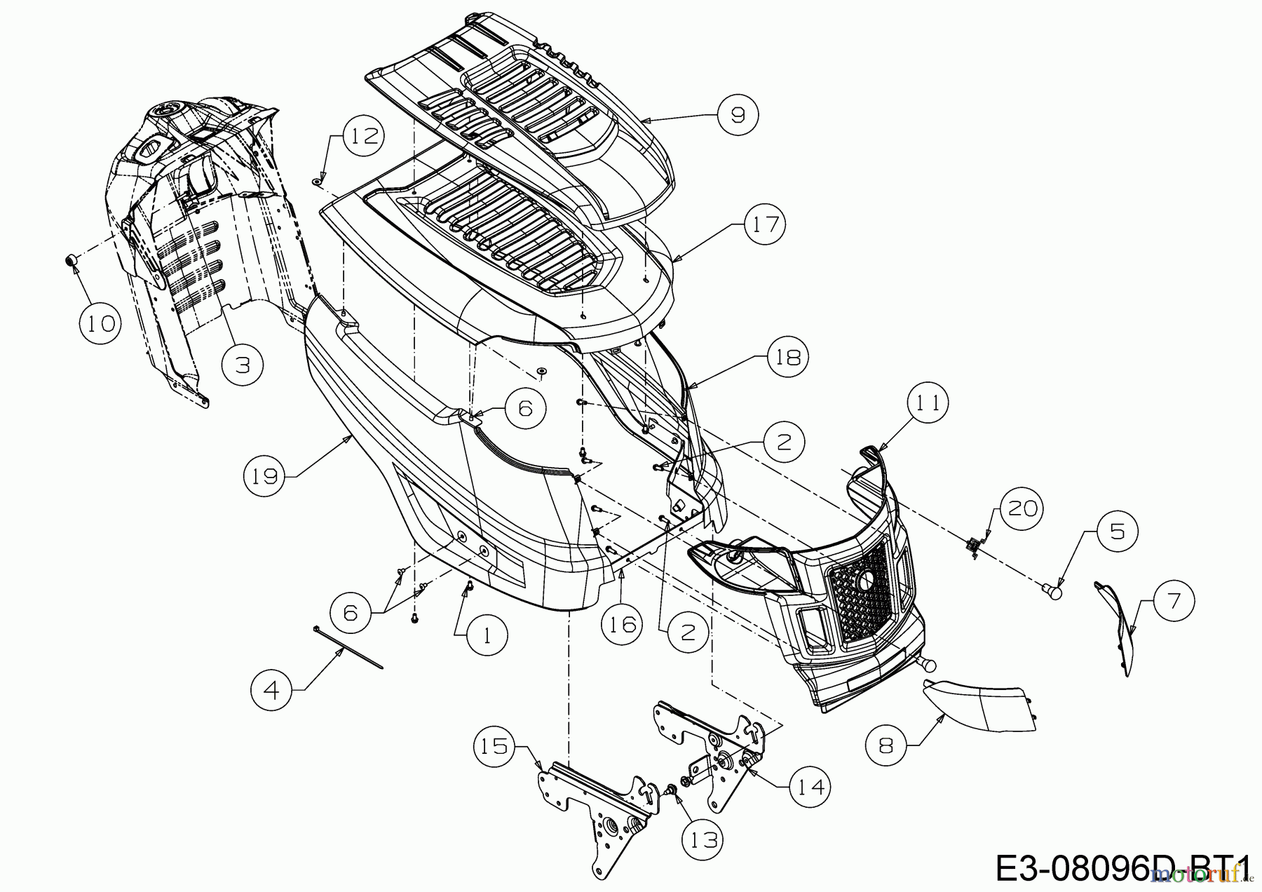 MTD Rasentraktoren LT 96 EXT 13H276KF682 (2019) Motorhaube K-Style