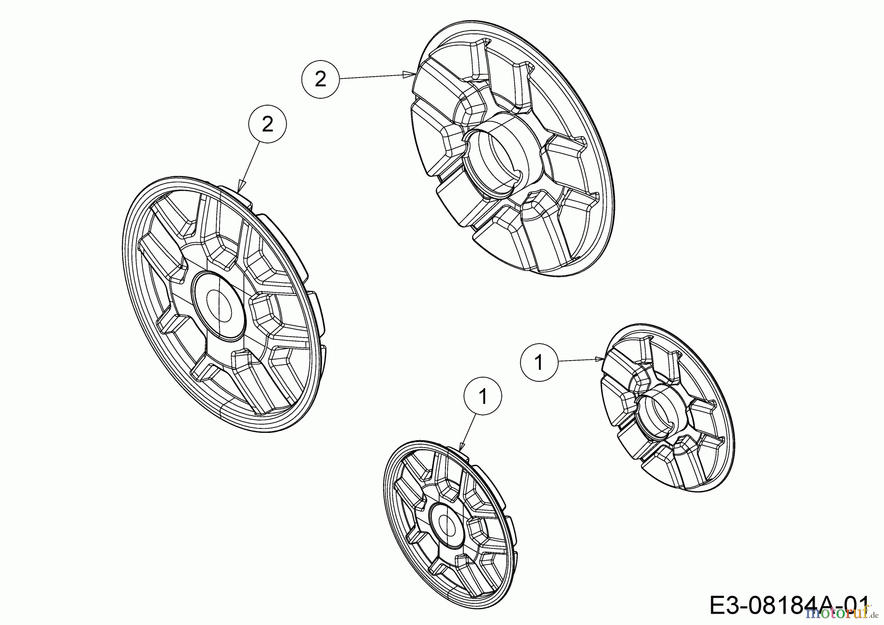 MTD Motormäher mit Antrieb LMEX 46 KHT 12C-TH7D682 (2019) Radkappen