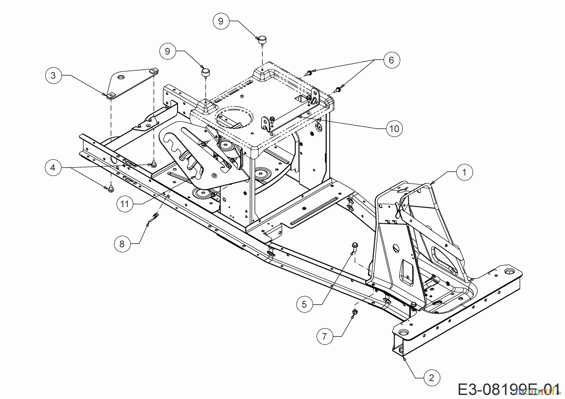 MTD Rasentraktoren Minirider 60 RDE 13BA26SC600 (2020) Rahmen