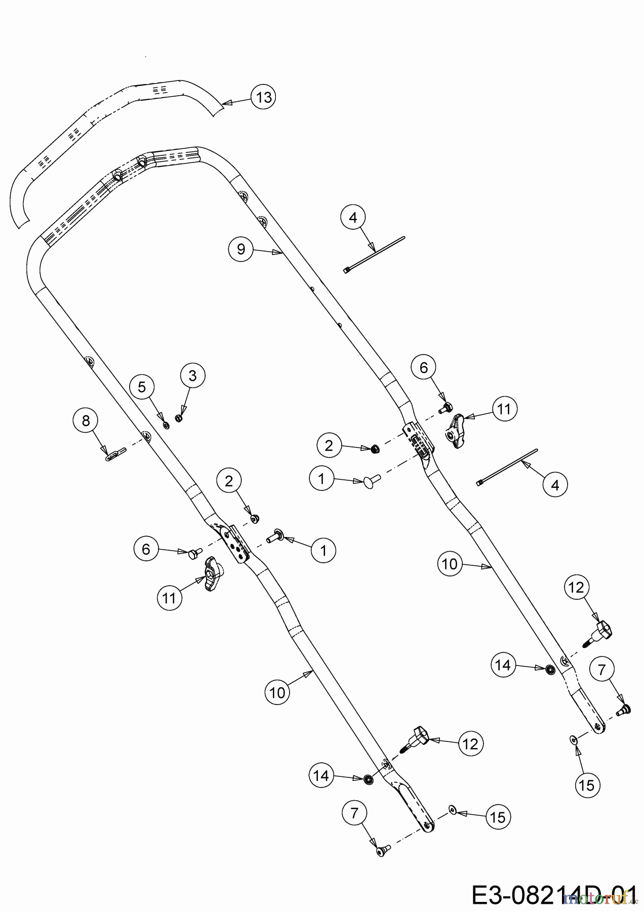 MTD Motormäher mit Antrieb Optima 53 SPBHW 12D-PH5L600 (2019) Holm