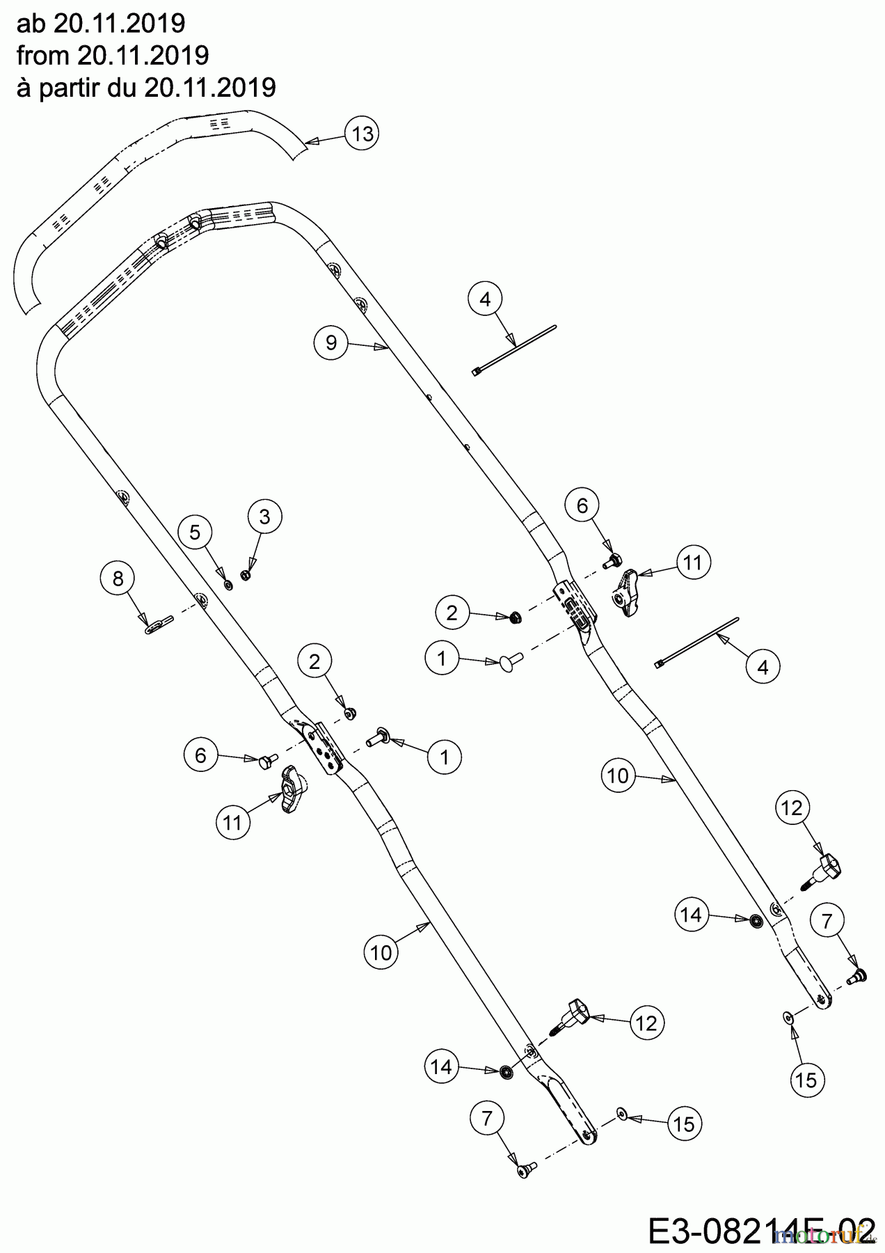  MTD Motormäher mit Antrieb Optima 53 SPBHW 12D-PH5L600 (2020) Holm ab 20.11.2019