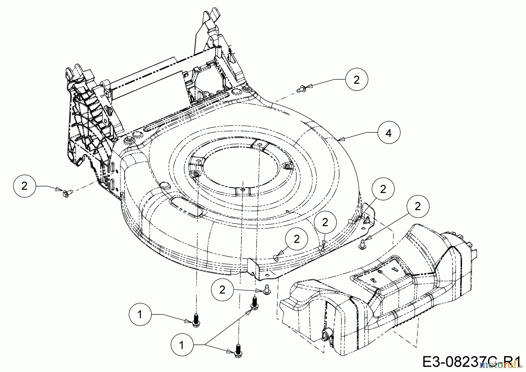 MTD Motormäher mit Antrieb SP 53 HWH 12A-PDDQ600 (2020) Mähwerksgehäuse