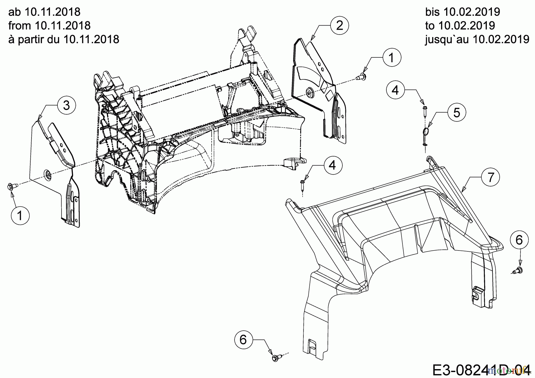 MTD Motormäher mit Antrieb Advance 53 SPKVHW 12BKPN7D600 (2019) Abdeckung hinten, Holmbraketten (4)