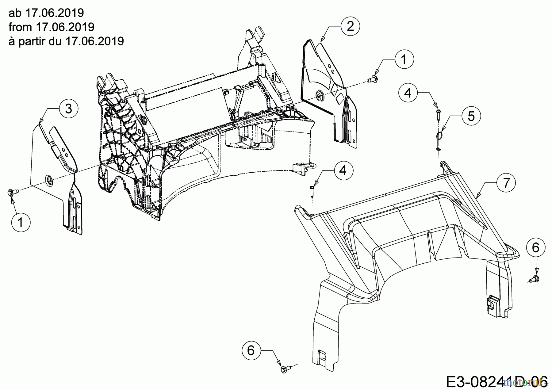 MTD Motormäher mit Antrieb Advance 53 SPKVHW 12BKPN7D600 (2019) Abdeckung hinten, Holmbraketten (6)