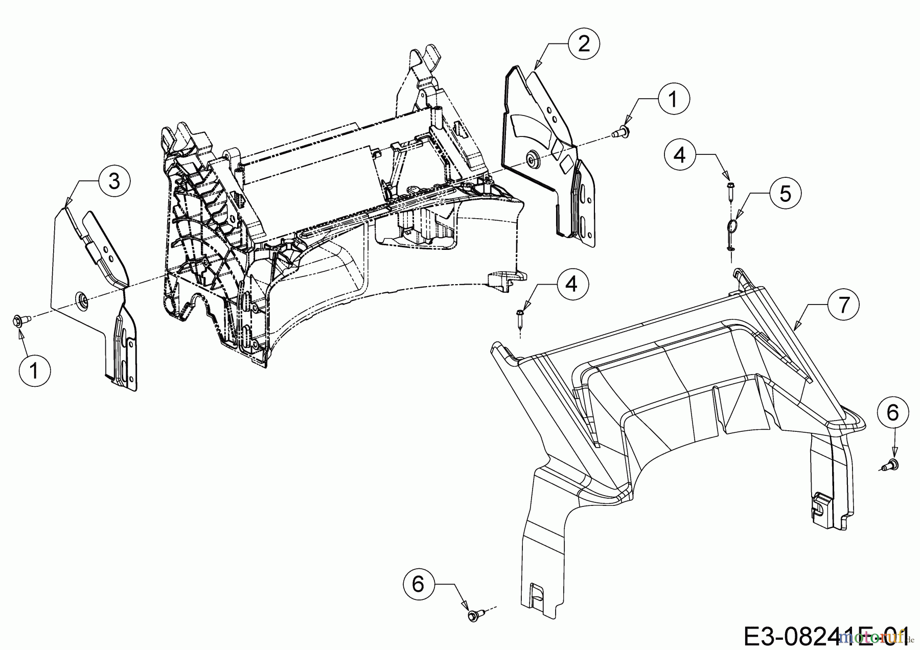  MTD Motormäher mit Antrieb Advance 53 SPKVHW 12AKPN7D600 (2020) Abdeckung hinten, Holmbraketten