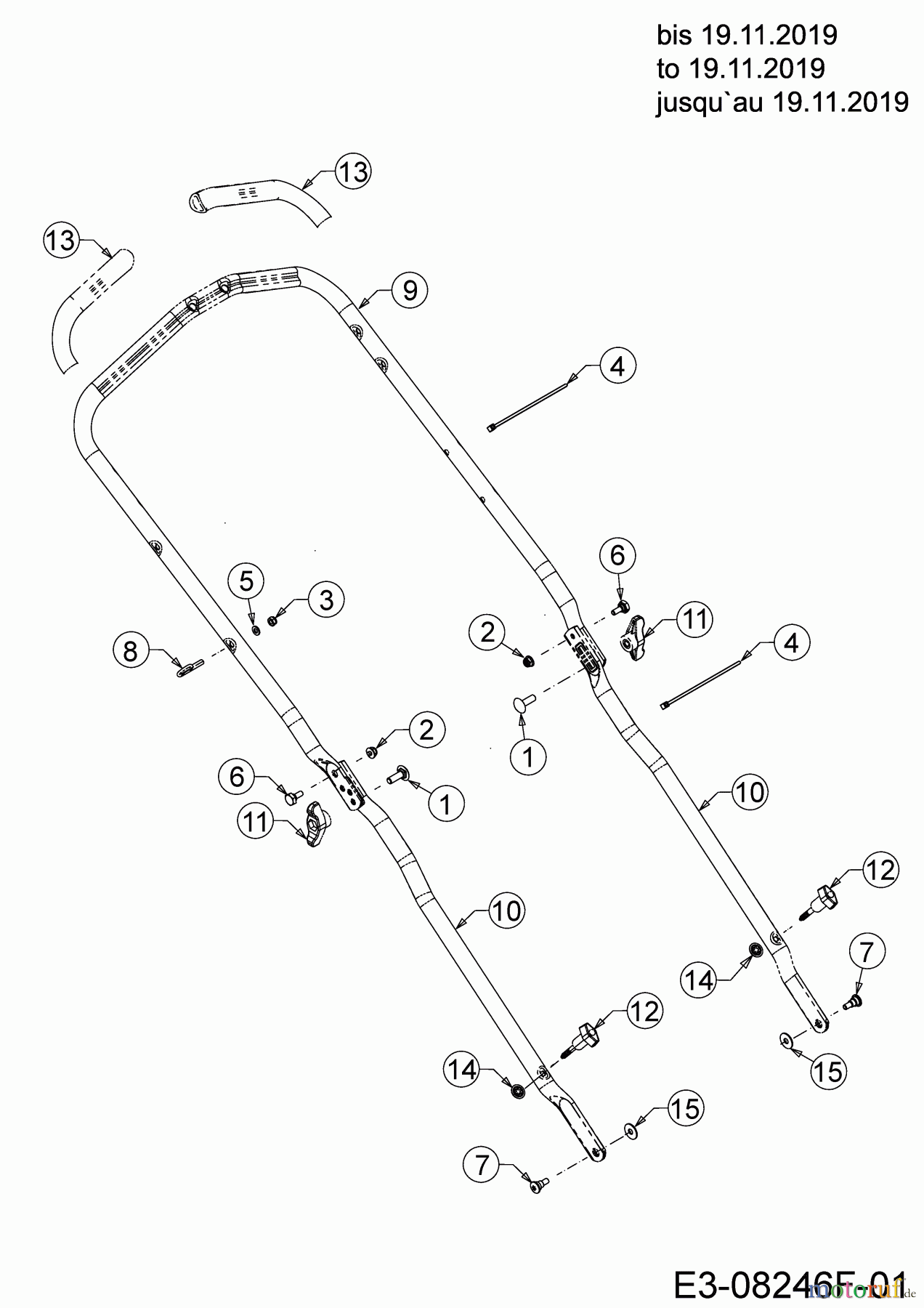  MTD Motormäher mit Antrieb Advance 53 SPKVHW 12AKPN7D600 (2020) Holm bis 19.11.2019
