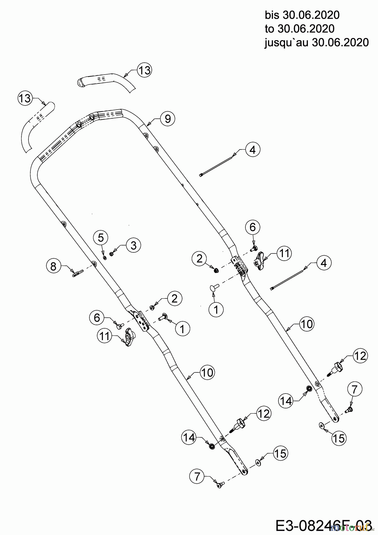 MTD Motormäher mit Antrieb Advance 53 SPKVHW 12BKPN7D600 (2020) Holm bis 30.06.2020